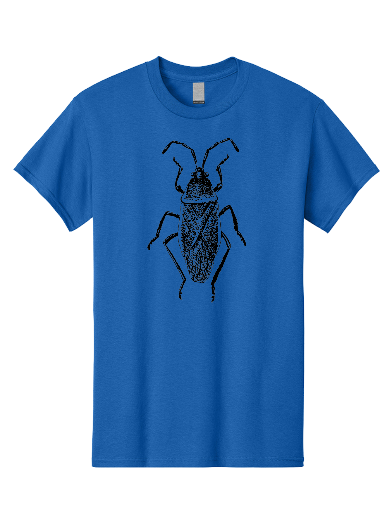 Assassin-Bug Men'S Graphic Tee, 100% Cotton, Comfortable Casual Summer Wear, Machine Washable, Assassin Bug, Insect Anatomy, Entomology Art, Detailed Illustration, Black And Green, Vintage Style, Insect Wings, Bug Legs, Creepy Crawlers Aab497