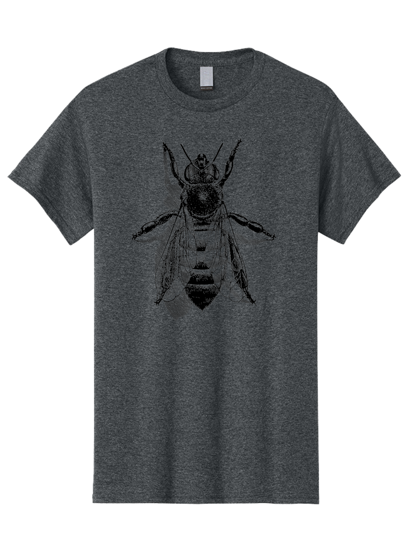 Bee-1 Men'S Graphic Tee, 100% Cotton, Comfortable Casual Summer Wear, Machine Washable, Honey Bee, Insect Anatomy, Detailed Illustration, Black And Green, Bee Species, Entomology Art, Wildlife Graphics, Nature Illustration, Detailed Drawing Aab498