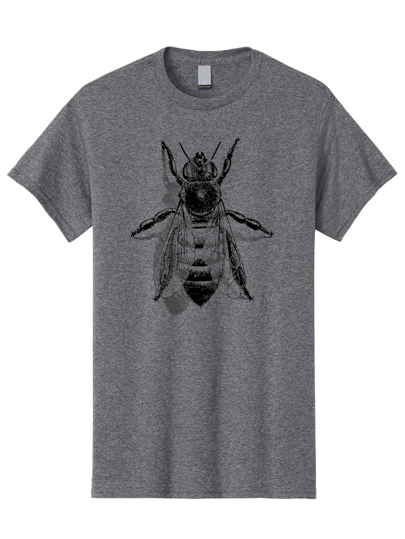 Bee-1 Men'S Graphic Tee, 100% Cotton, Comfortable Casual Summer Wear, Machine Washable, Honey Bee, Insect Anatomy, Detailed Illustration, Black And Green, Bee Species, Entomology Art, Wildlife Graphics, Nature Illustration, Detailed Drawing Aab498