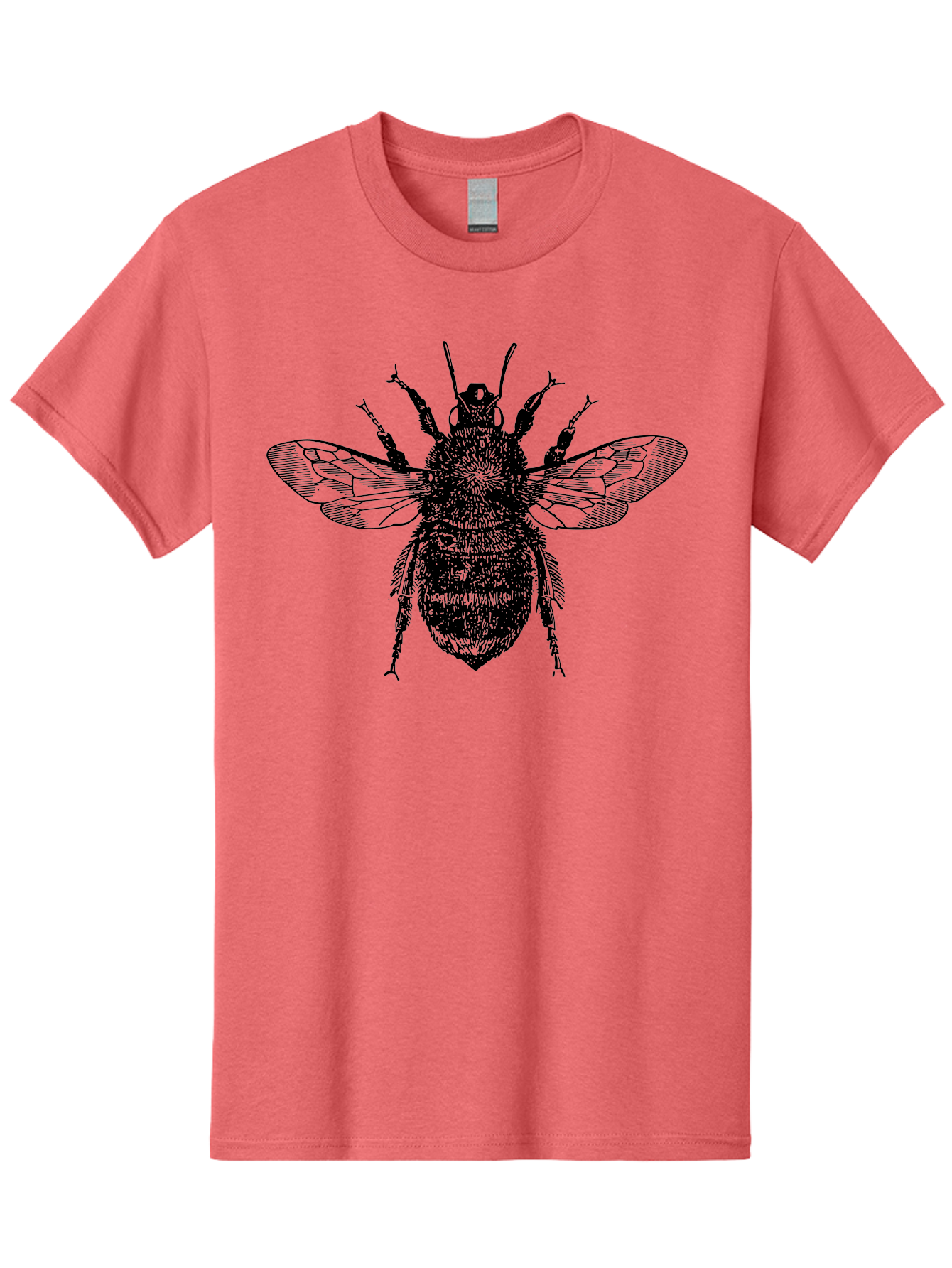 Bee-2 Men'S Graphic Tee, 100% Cotton, Comfortable Casual Summer Wear, Machine Washable, Black And Green Bee Illustration, Honey Bee, Insect Art, Detailed Drawing, Entomology, Wildlife Illustration Aab499