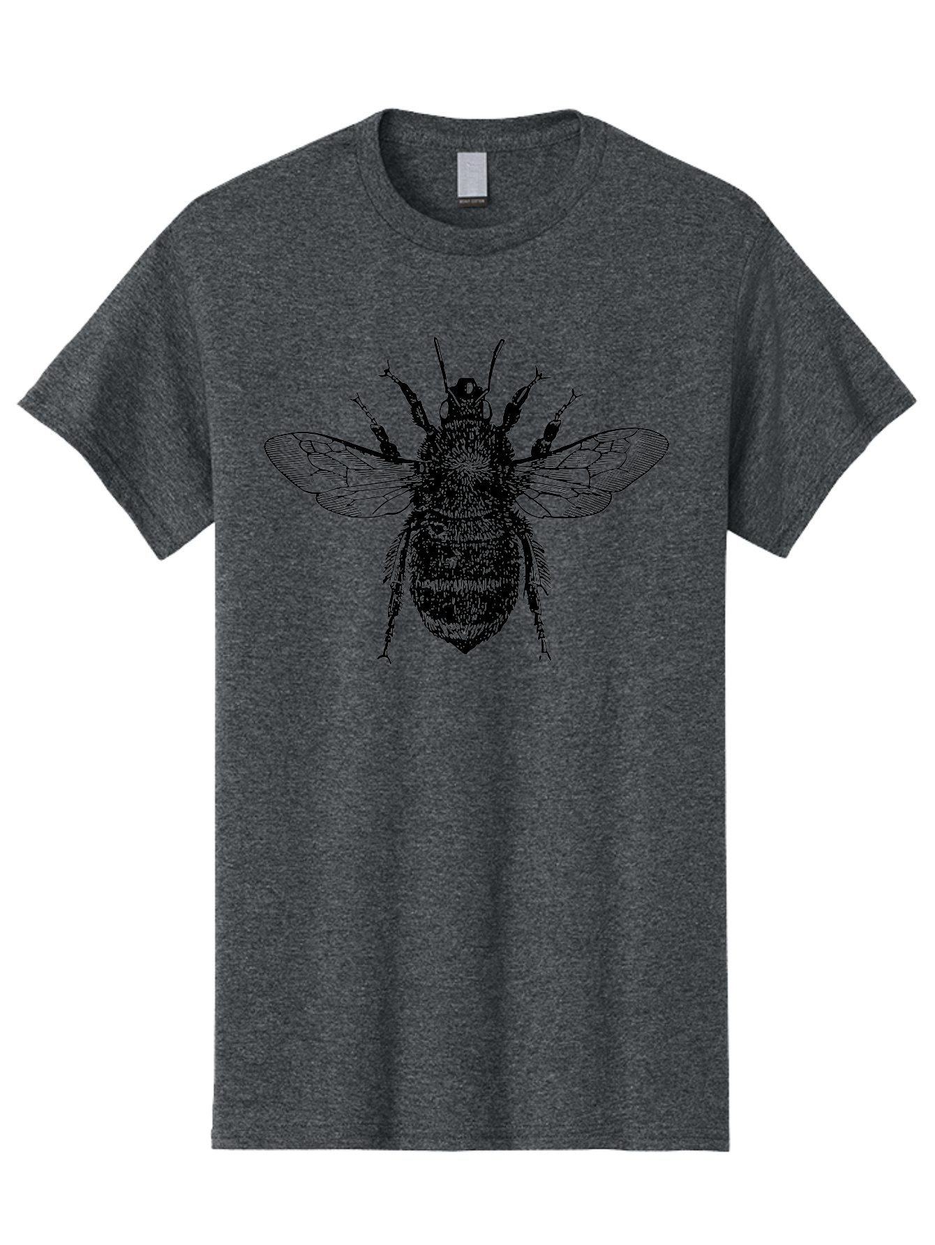 Bee-2 Men'S Graphic Tee, 100% Cotton, Comfortable Casual Summer Wear, Machine Washable, Black And Green Bee Illustration, Honey Bee, Insect Art, Detailed Drawing, Entomology, Wildlife Illustration Aab499