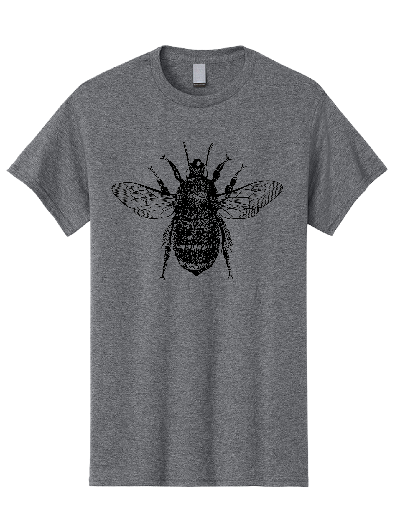 Bee-2 Men'S Graphic Tee, 100% Cotton, Comfortable Casual Summer Wear, Machine Washable, Black And Green Bee Illustration, Honey Bee, Insect Art, Detailed Drawing, Entomology, Wildlife Illustration Aab499