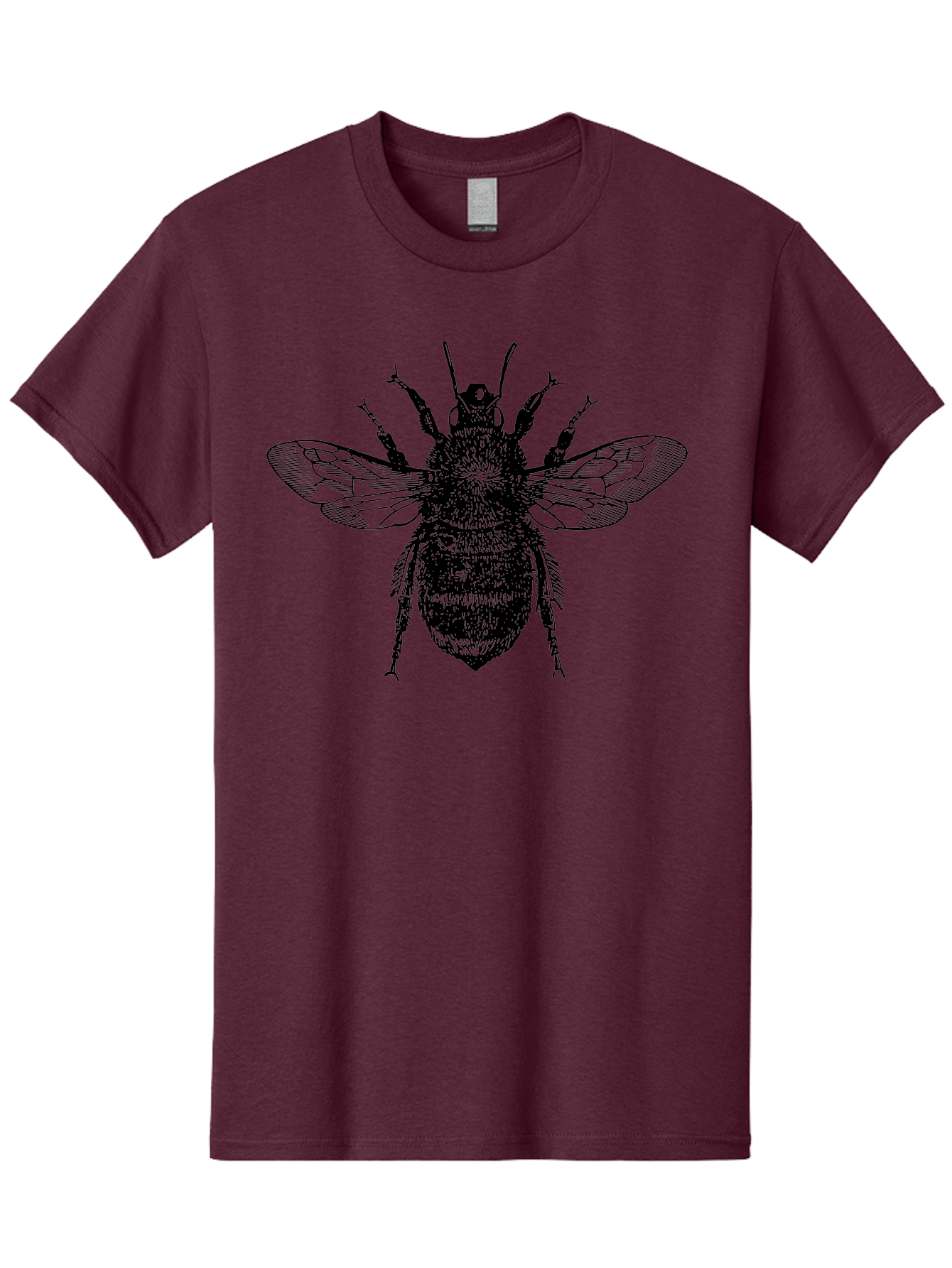 Bee-2 Men'S Graphic Tee, 100% Cotton, Comfortable Casual Summer Wear, Machine Washable, Black And Green Bee Illustration, Honey Bee, Insect Art, Detailed Drawing, Entomology, Wildlife Illustration Aab499