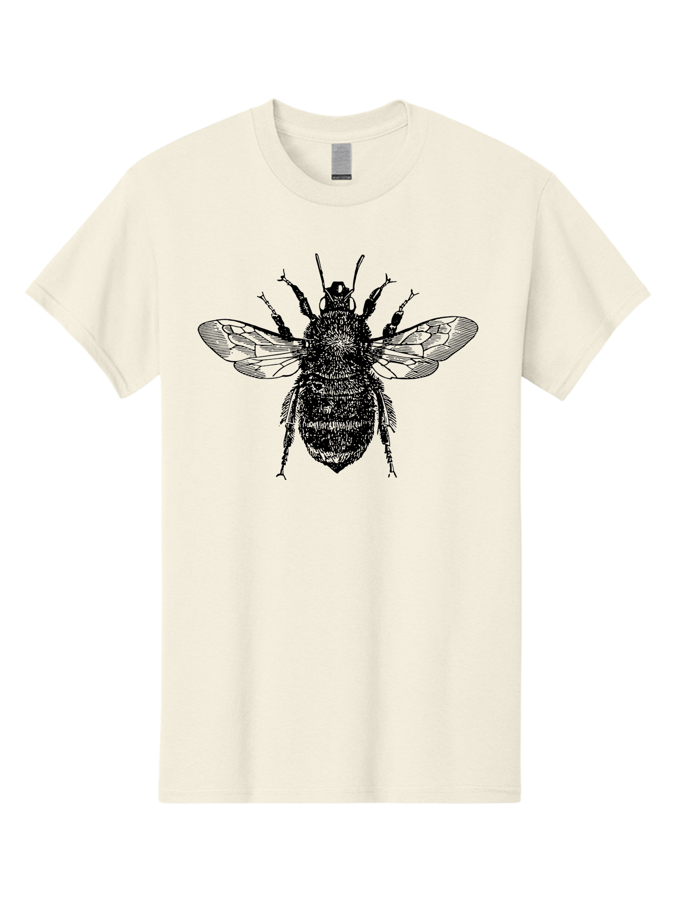 Bee-2 Men'S Graphic Tee, 100% Cotton, Comfortable Casual Summer Wear, Machine Washable, Black And Green Bee Illustration, Honey Bee, Insect Art, Detailed Drawing, Entomology, Wildlife Illustration Aab499