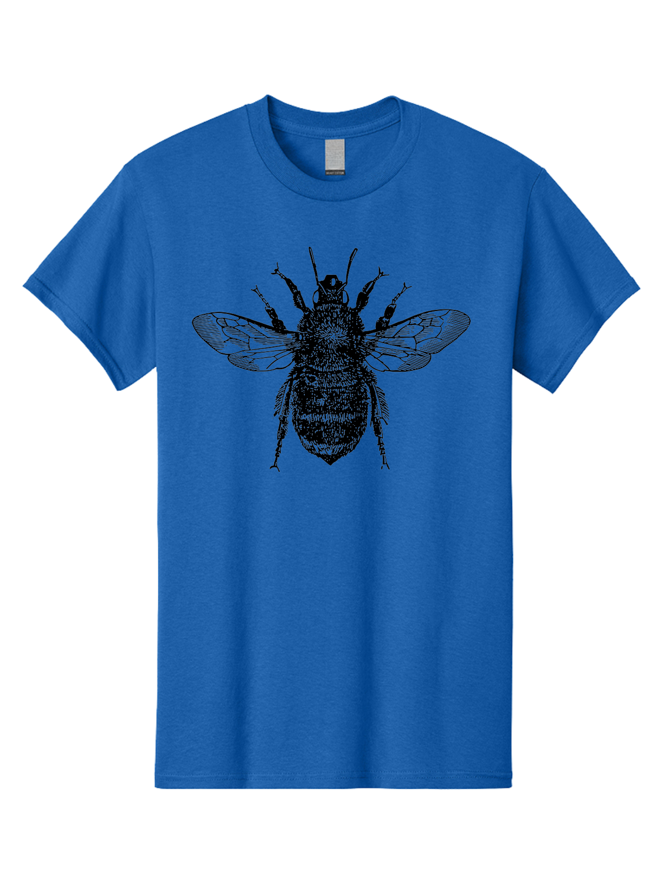Bee-2 Men'S Graphic Tee, 100% Cotton, Comfortable Casual Summer Wear, Machine Washable, Black And Green Bee Illustration, Honey Bee, Insect Art, Detailed Drawing, Entomology, Wildlife Illustration Aab499