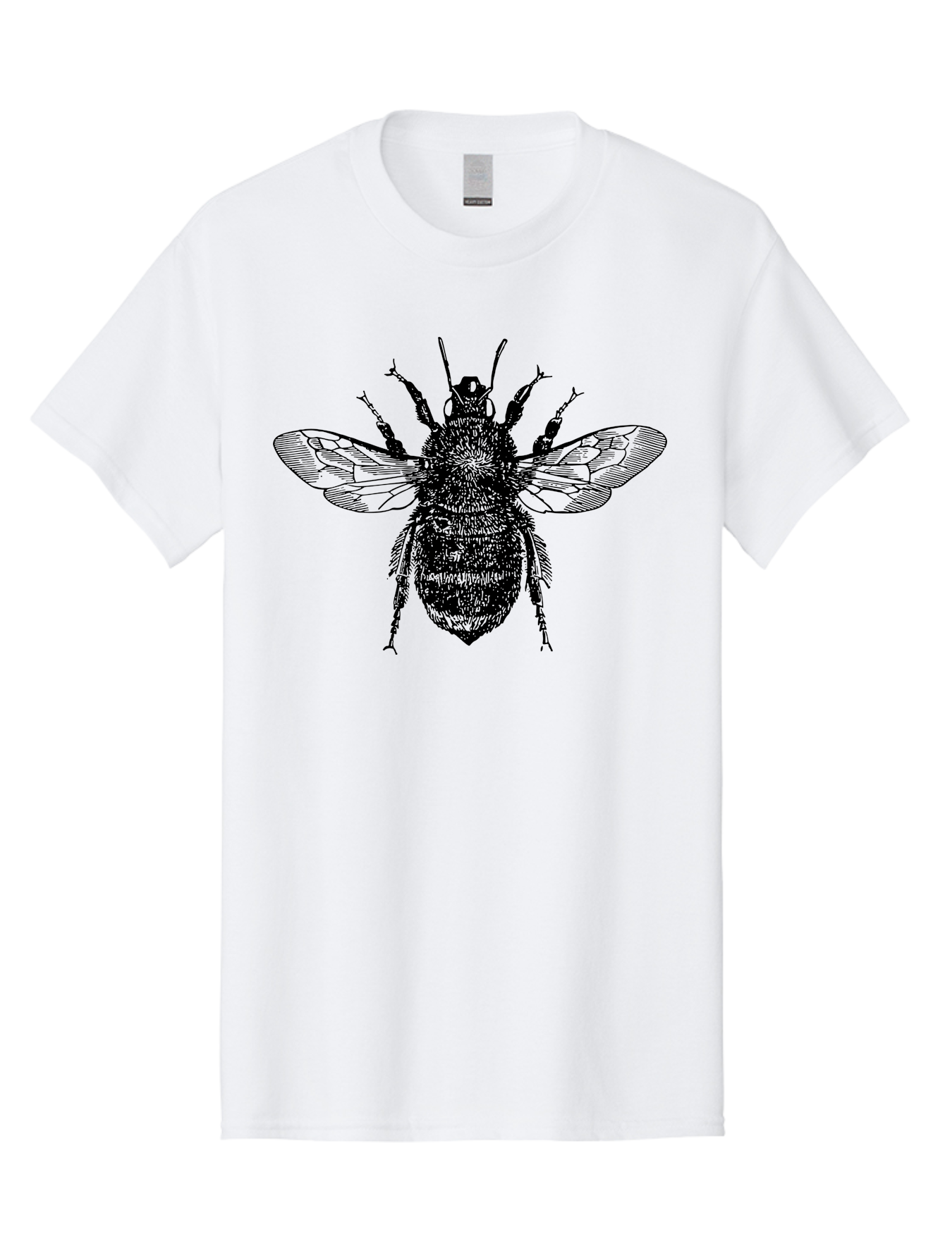 Bee-2 Men'S Graphic Tee, 100% Cotton, Comfortable Casual Summer Wear, Machine Washable, Black And Green Bee Illustration, Honey Bee, Insect Art, Detailed Drawing, Entomology, Wildlife Illustration Aab499