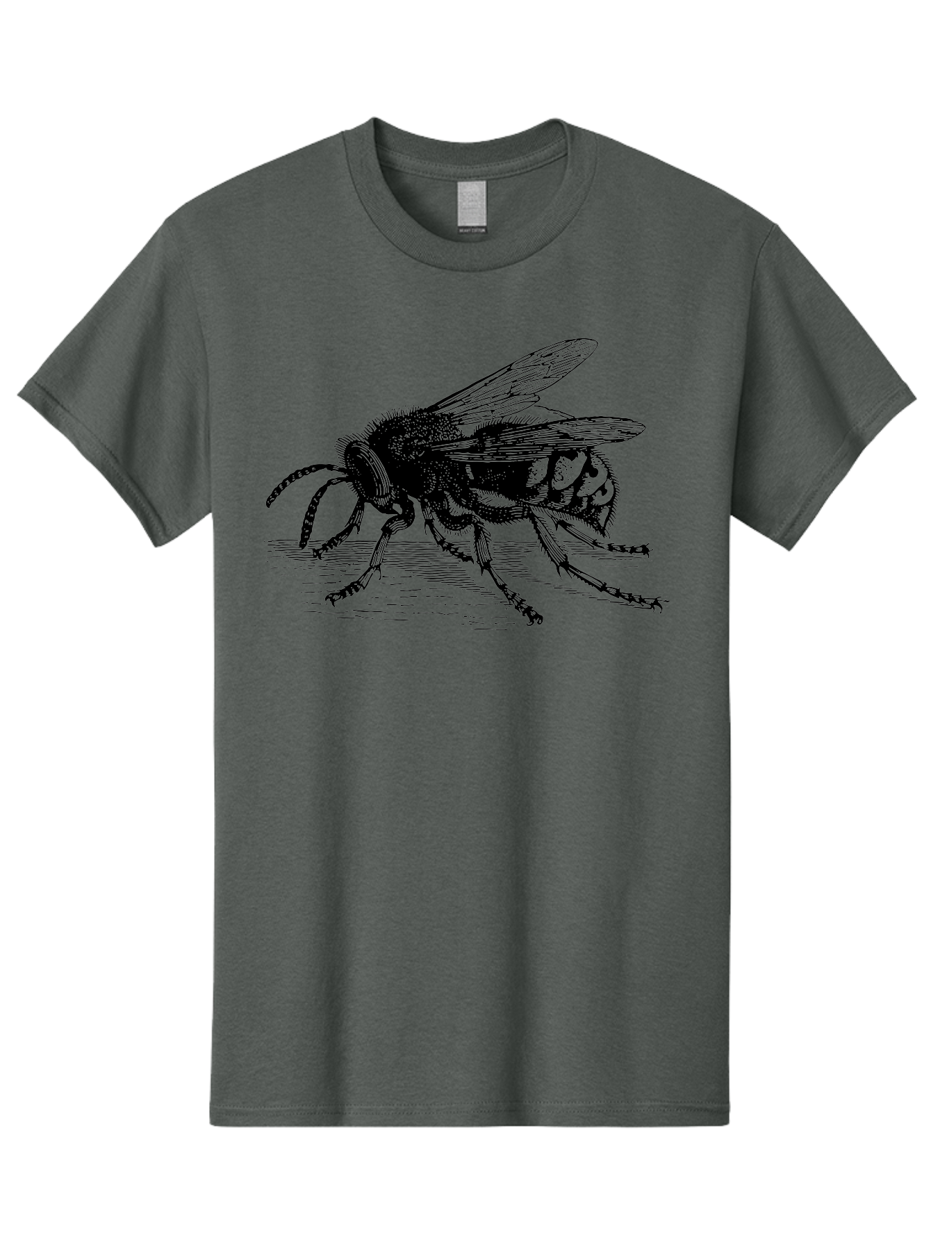Bee-3 Men'S Graphic Tee, 100% Cotton, Comfortable Casual Summer Wear, Machine Washable, Black And White Bee Illustration, Insect Artwork, Detailed Drawing, Honey Bee, Wildlife Graphic, Vintage Style, Entomology Art, Aab500