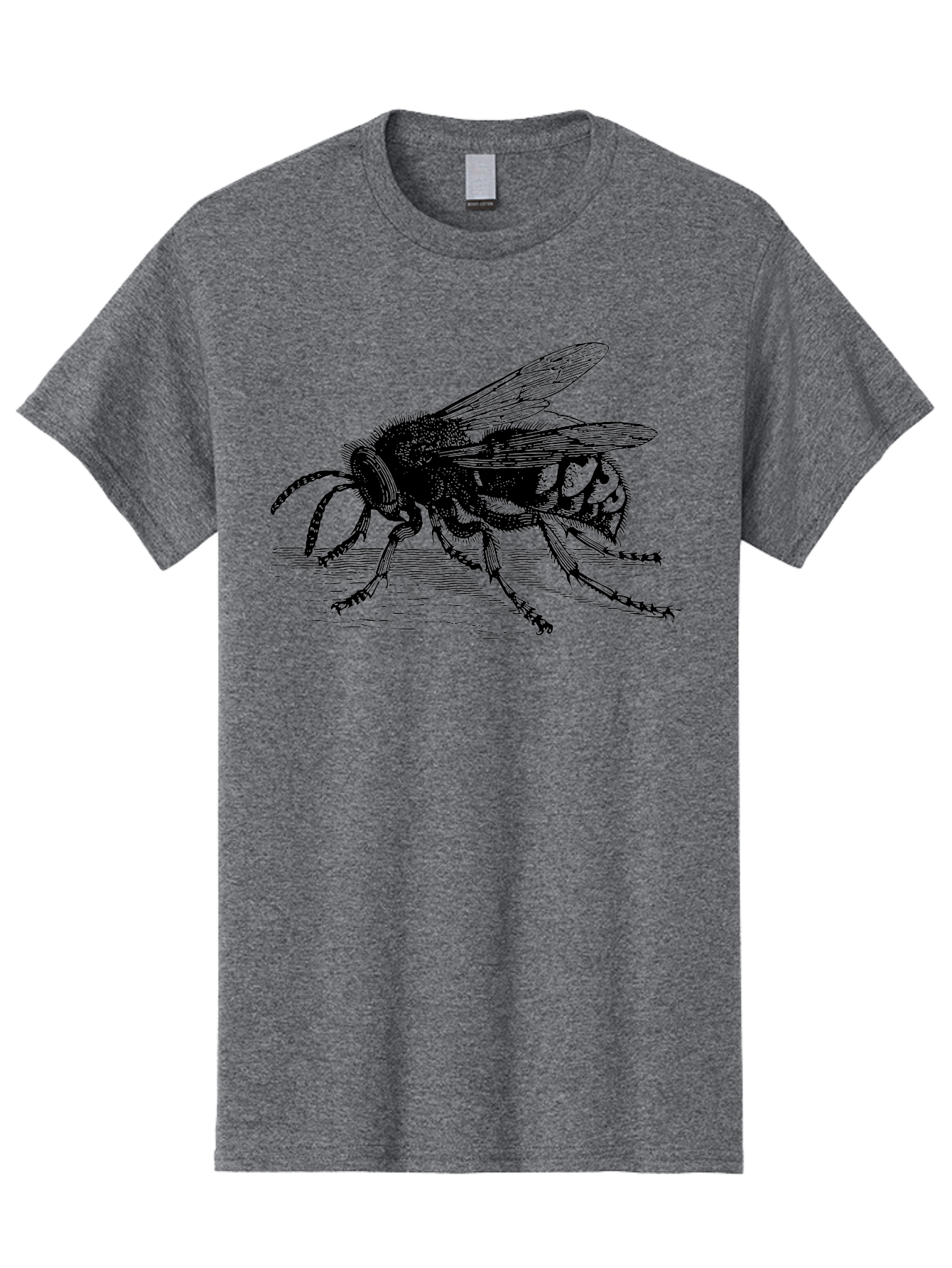 Bee-3 Men'S Graphic Tee, 100% Cotton, Comfortable Casual Summer Wear, Machine Washable, Black And White Bee Illustration, Insect Artwork, Detailed Drawing, Honey Bee, Wildlife Graphic, Vintage Style, Entomology Art, Aab500