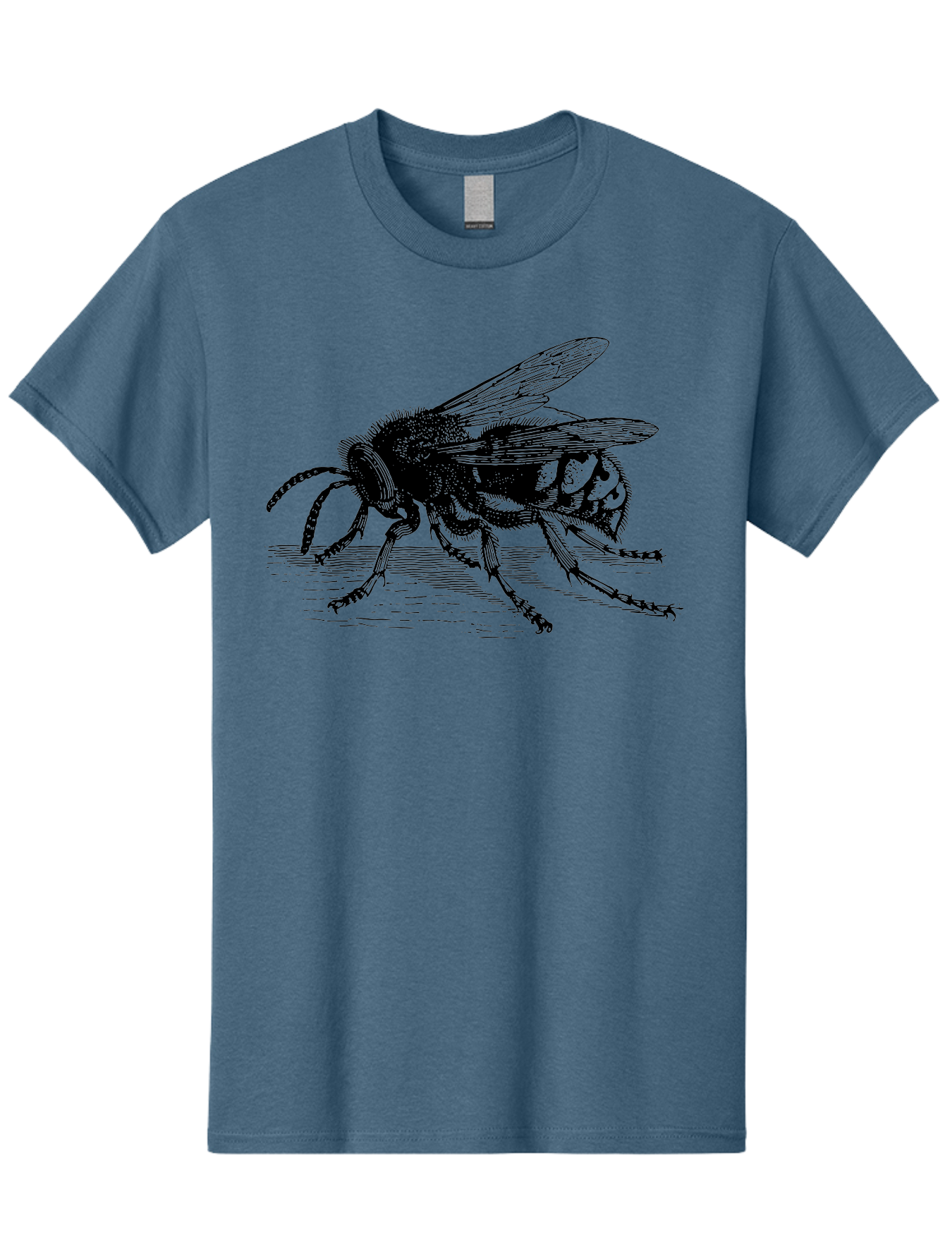 Bee-3 Men'S Graphic Tee, 100% Cotton, Comfortable Casual Summer Wear, Machine Washable, Black And White Bee Illustration, Insect Artwork, Detailed Drawing, Honey Bee, Wildlife Graphic, Vintage Style, Entomology Art, Aab500