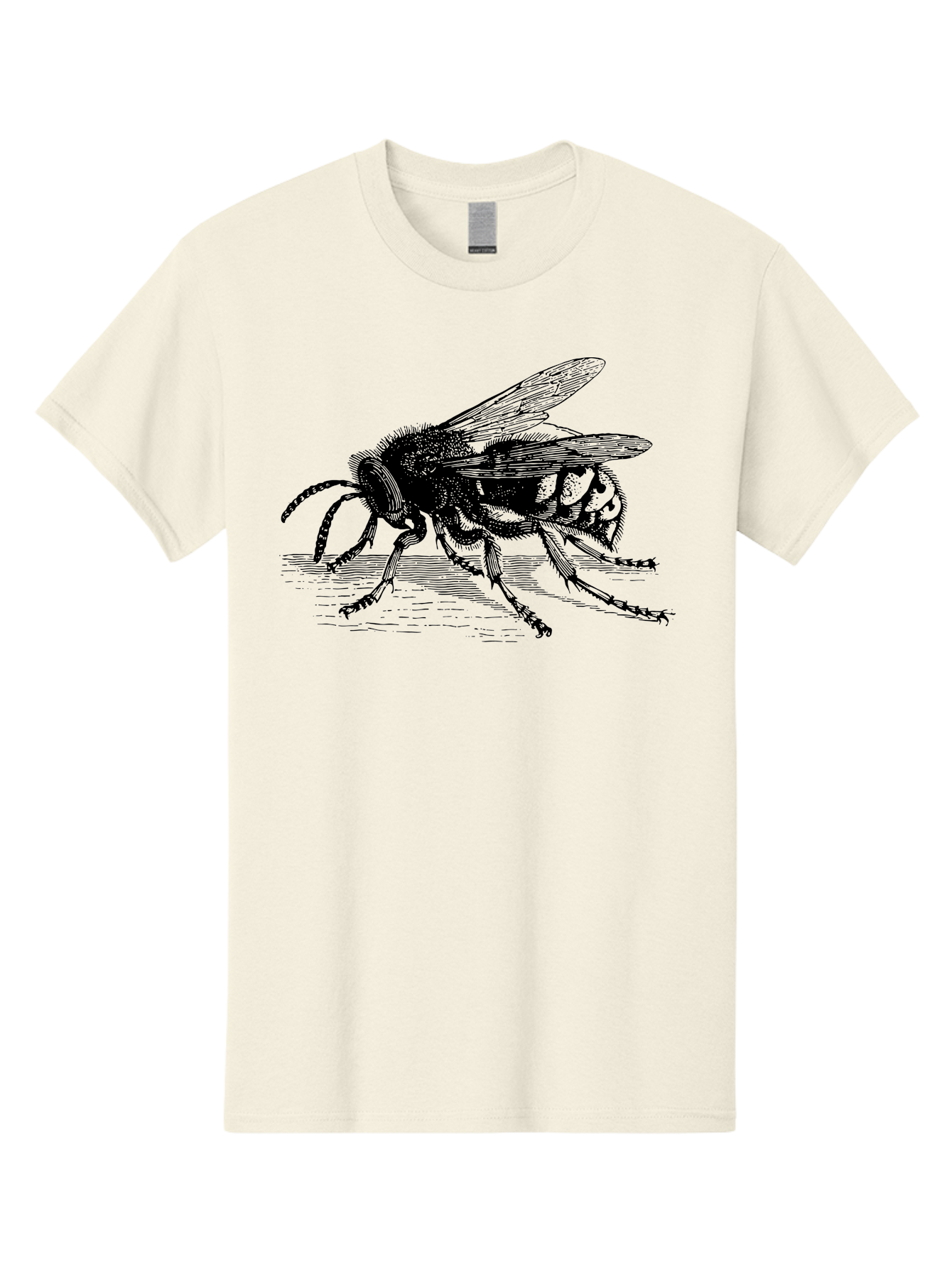 Bee-3 Men'S Graphic Tee, 100% Cotton, Comfortable Casual Summer Wear, Machine Washable, Black And White Bee Illustration, Insect Artwork, Detailed Drawing, Honey Bee, Wildlife Graphic, Vintage Style, Entomology Art, Aab500