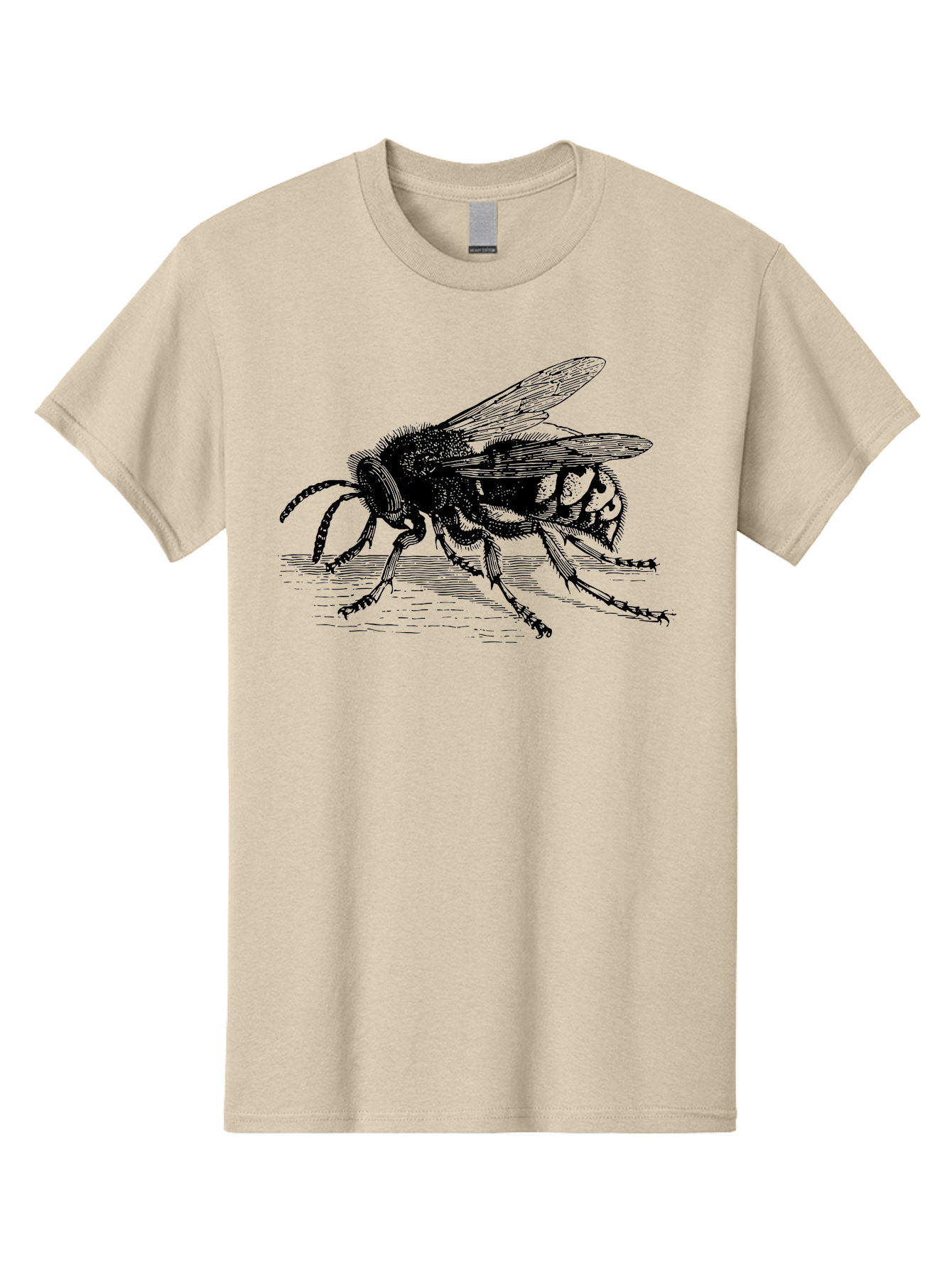 Bee-3 Men'S Graphic Tee, 100% Cotton, Comfortable Casual Summer Wear, Machine Washable, Black And White Bee Illustration, Insect Artwork, Detailed Drawing, Honey Bee, Wildlife Graphic, Vintage Style, Entomology Art, Aab500