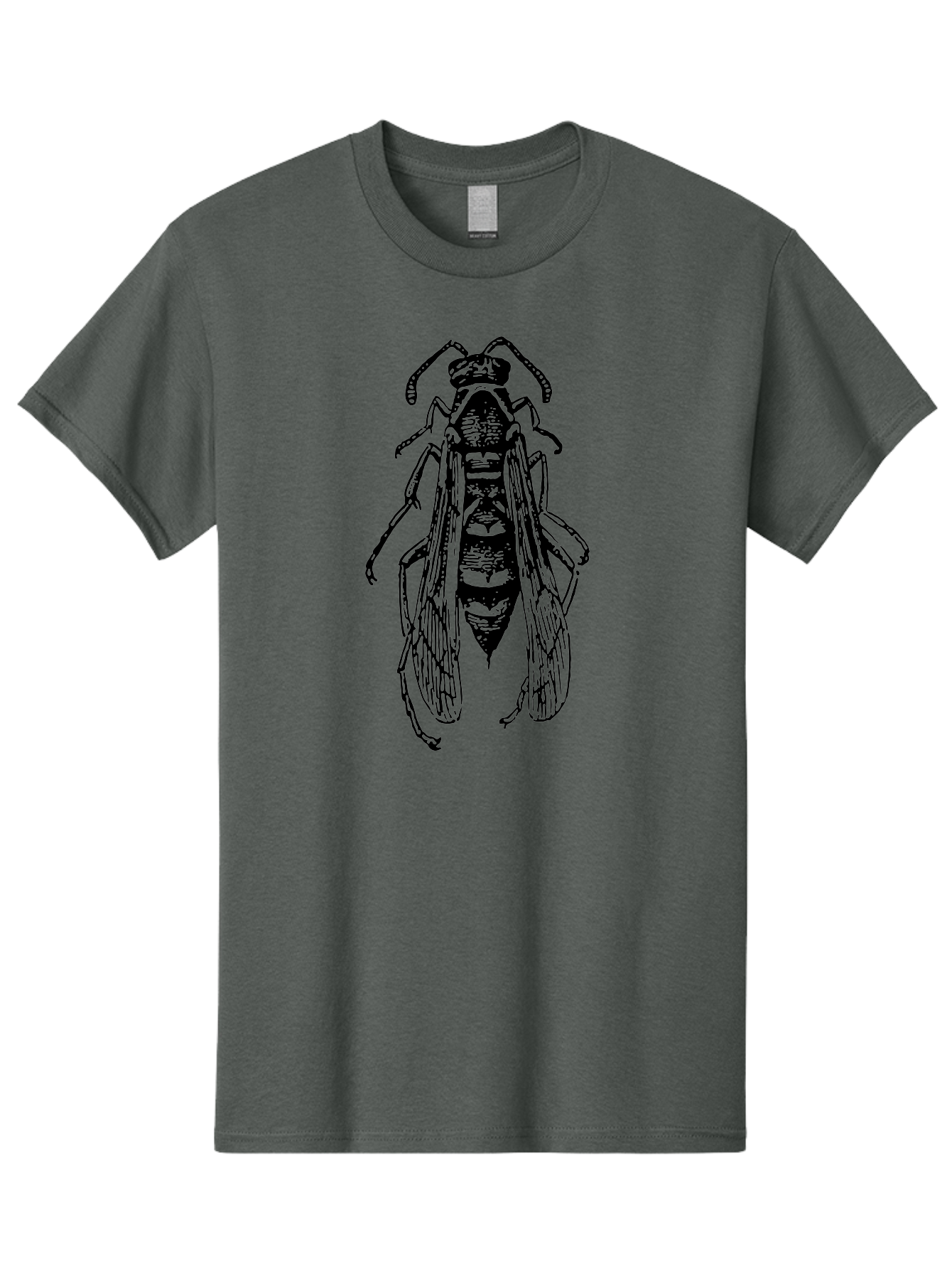 Bee-4 Men'S Graphic Tee, 100% Cotton, Comfortable Casual Summer Wear, Machine Washable, Black Wasp Illustration, Insect Drawing, Entomology Art, Wasp Anatomy, Wildlife Illustration, Graphic Design, Insect Wings, Abstract Art Aab501