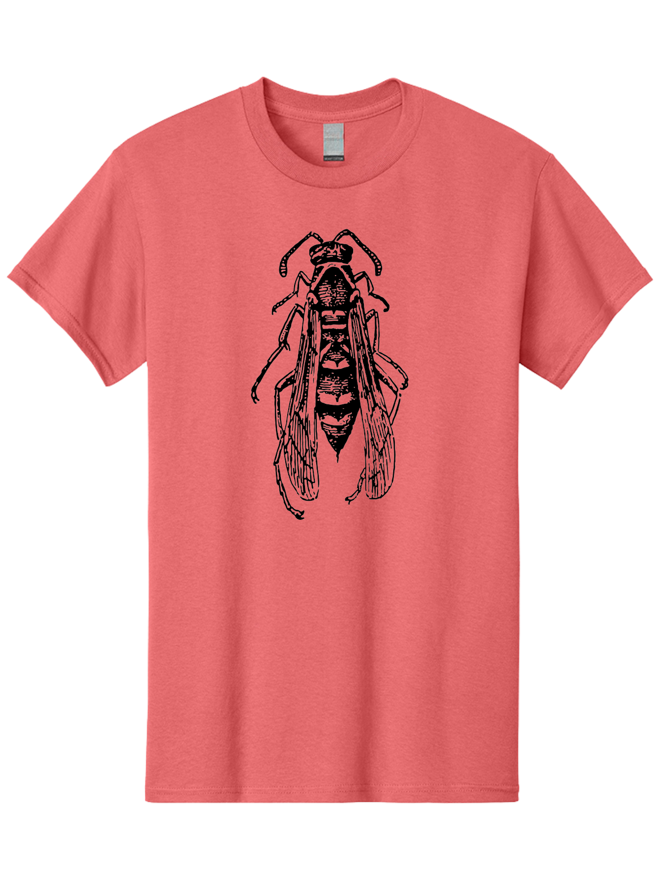 Bee-4 Men'S Graphic Tee, 100% Cotton, Comfortable Casual Summer Wear, Machine Washable, Black Wasp Illustration, Insect Drawing, Entomology Art, Wasp Anatomy, Wildlife Illustration, Graphic Design, Insect Wings, Abstract Art Aab501