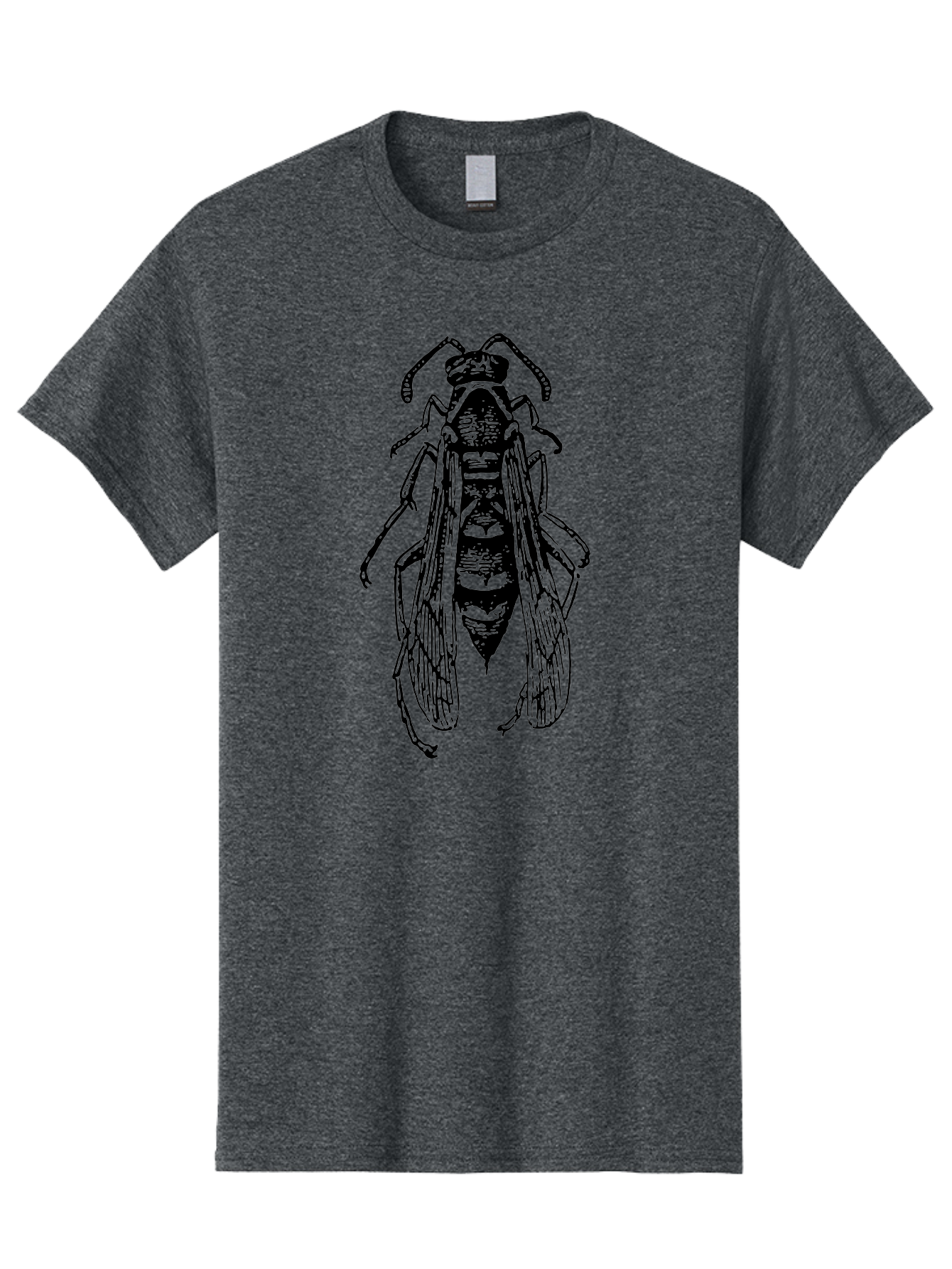 Bee-4 Men'S Graphic Tee, 100% Cotton, Comfortable Casual Summer Wear, Machine Washable, Black Wasp Illustration, Insect Drawing, Entomology Art, Wasp Anatomy, Wildlife Illustration, Graphic Design, Insect Wings, Abstract Art Aab501