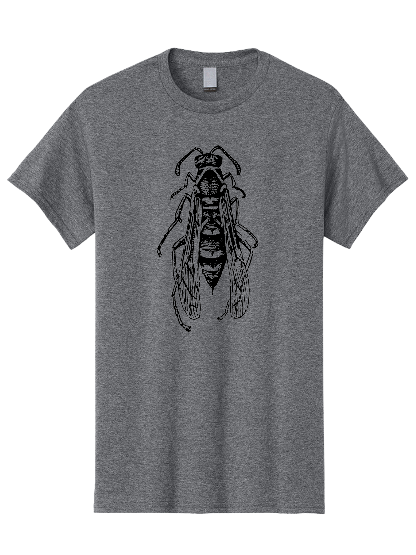 Bee-4 Men'S Graphic Tee, 100% Cotton, Comfortable Casual Summer Wear, Machine Washable, Black Wasp Illustration, Insect Drawing, Entomology Art, Wasp Anatomy, Wildlife Illustration, Graphic Design, Insect Wings, Abstract Art Aab501