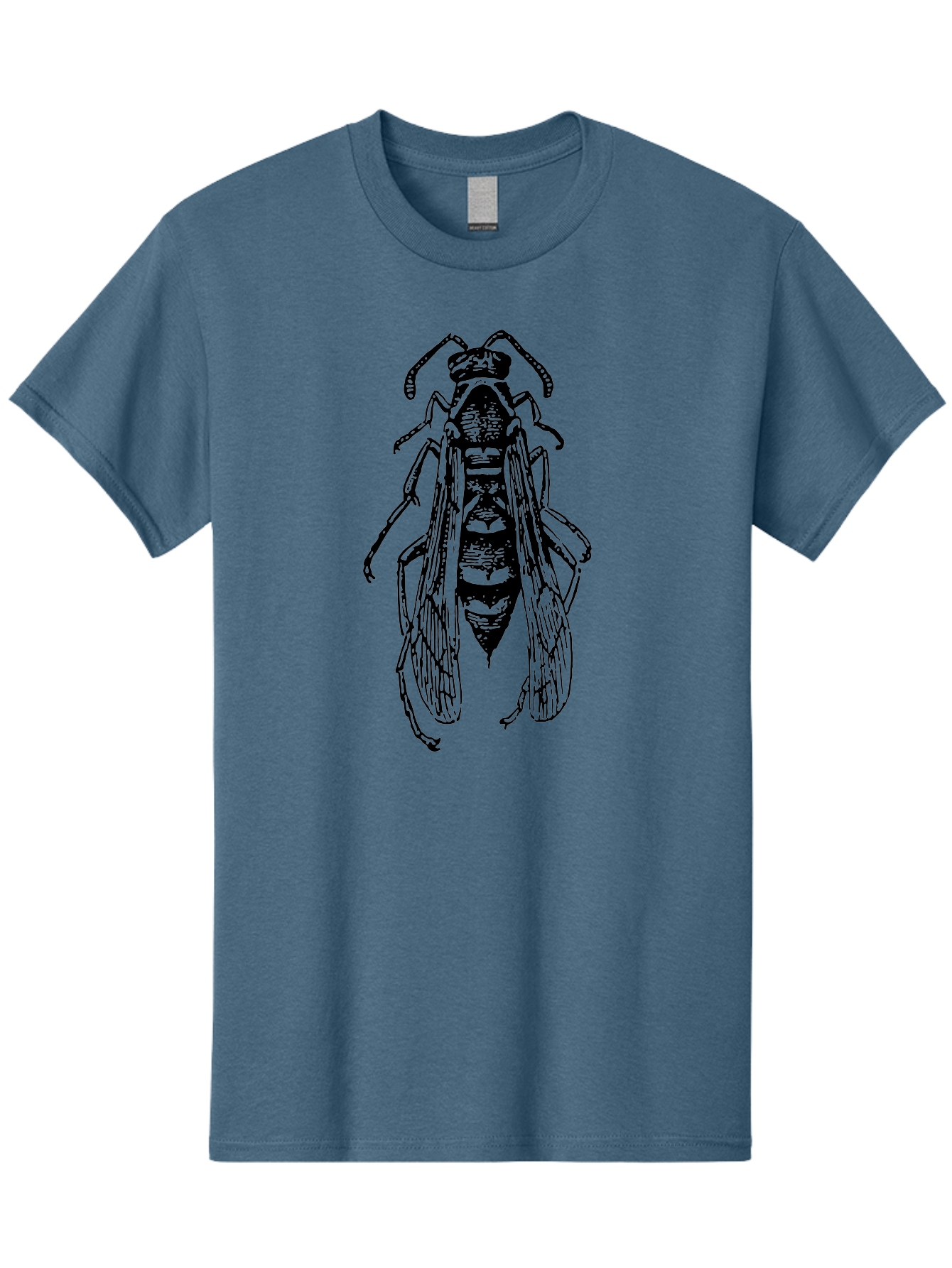 Bee-4 Men'S Graphic Tee, 100% Cotton, Comfortable Casual Summer Wear, Machine Washable, Black Wasp Illustration, Insect Drawing, Entomology Art, Wasp Anatomy, Wildlife Illustration, Graphic Design, Insect Wings, Abstract Art Aab501
