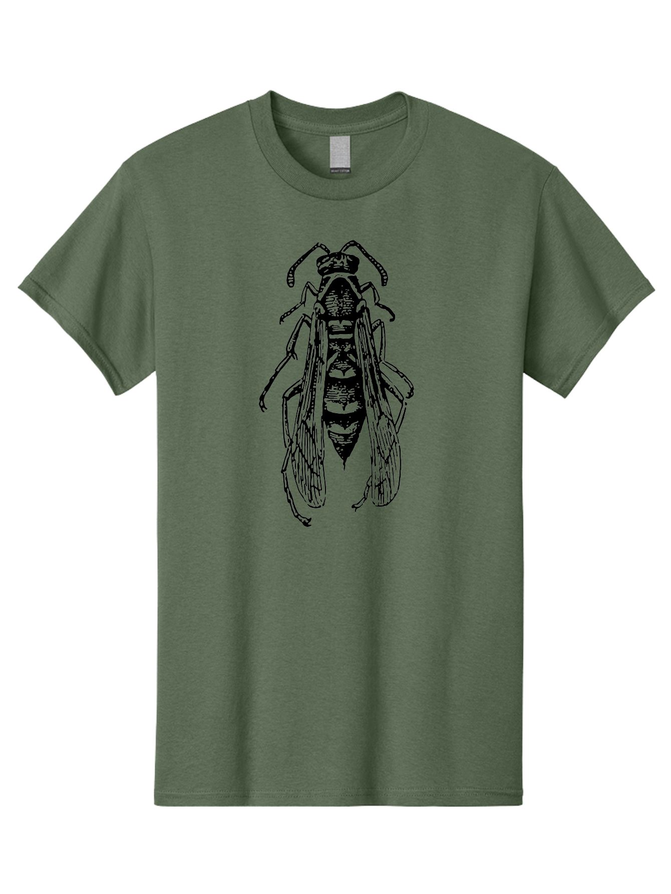 Bee-4 Men'S Graphic Tee, 100% Cotton, Comfortable Casual Summer Wear, Machine Washable, Black Wasp Illustration, Insect Drawing, Entomology Art, Wasp Anatomy, Wildlife Illustration, Graphic Design, Insect Wings, Abstract Art Aab501