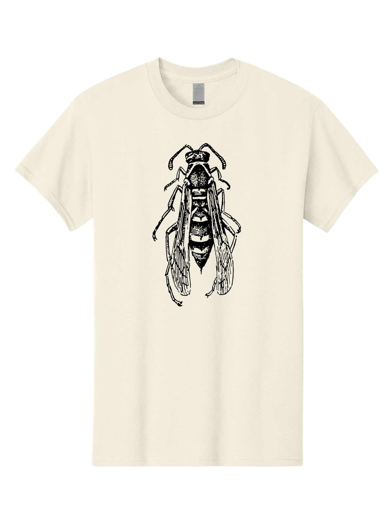 Bee-4 Men'S Graphic Tee, 100% Cotton, Comfortable Casual Summer Wear, Machine Washable, Black Wasp Illustration, Insect Drawing, Entomology Art, Wasp Anatomy, Wildlife Illustration, Graphic Design, Insect Wings, Abstract Art Aab501