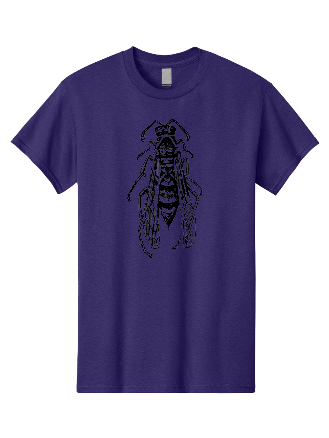Bee-4 Men'S Graphic Tee, 100% Cotton, Comfortable Casual Summer Wear, Machine Washable, Black Wasp Illustration, Insect Drawing, Entomology Art, Wasp Anatomy, Wildlife Illustration, Graphic Design, Insect Wings, Abstract Art Aab501