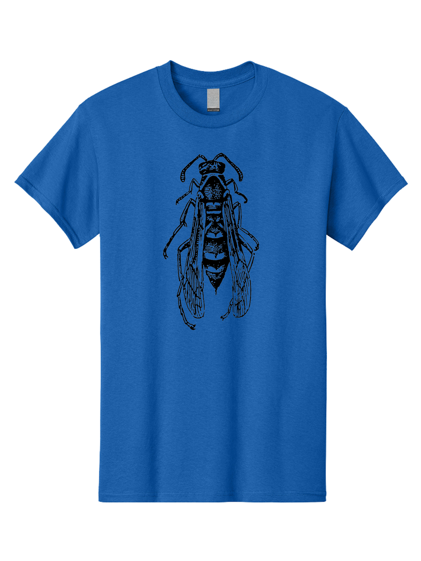 Bee-4 Men'S Graphic Tee, 100% Cotton, Comfortable Casual Summer Wear, Machine Washable, Black Wasp Illustration, Insect Drawing, Entomology Art, Wasp Anatomy, Wildlife Illustration, Graphic Design, Insect Wings, Abstract Art Aab501