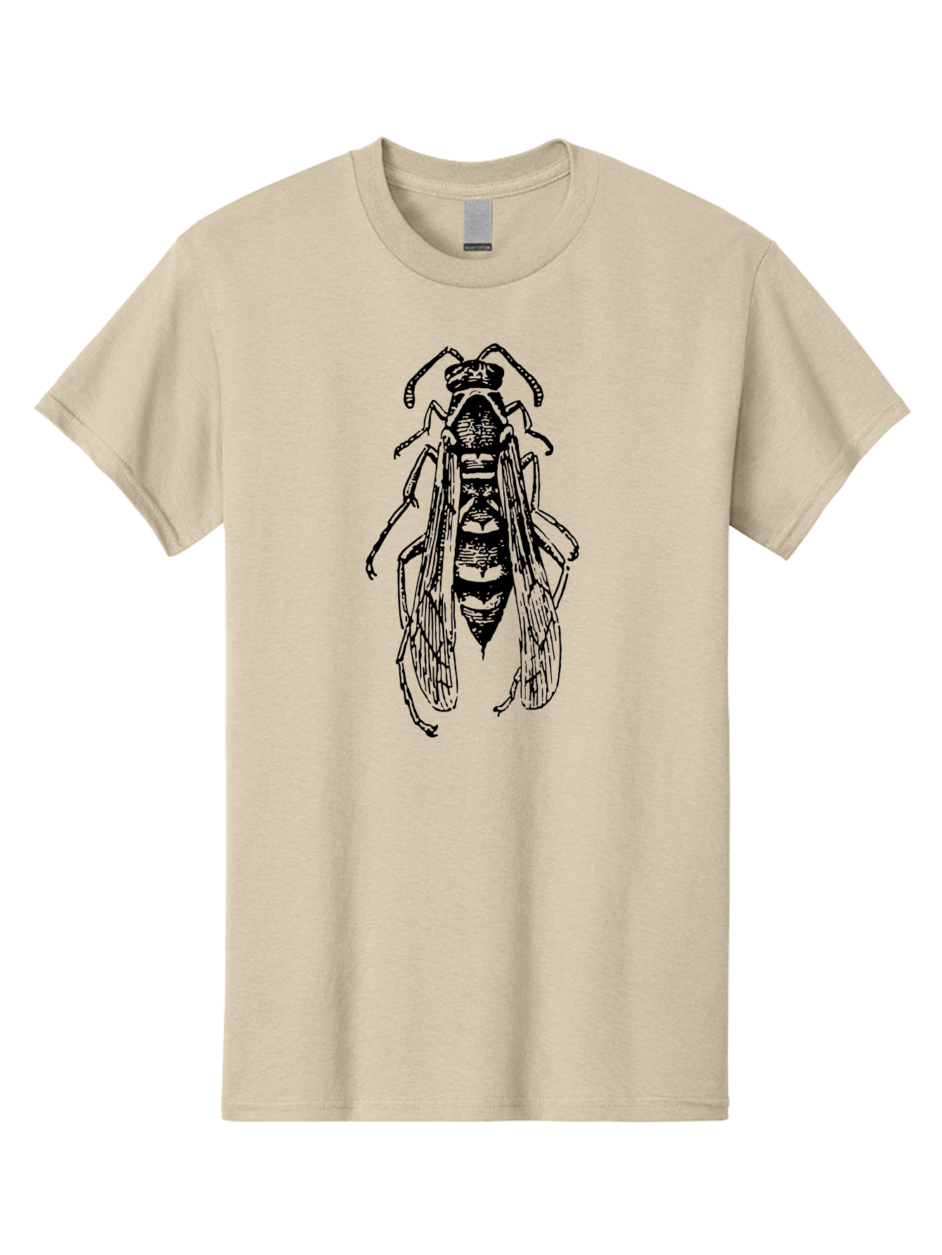 Bee-4 Men'S Graphic Tee, 100% Cotton, Comfortable Casual Summer Wear, Machine Washable, Black Wasp Illustration, Insect Drawing, Entomology Art, Wasp Anatomy, Wildlife Illustration, Graphic Design, Insect Wings, Abstract Art Aab501