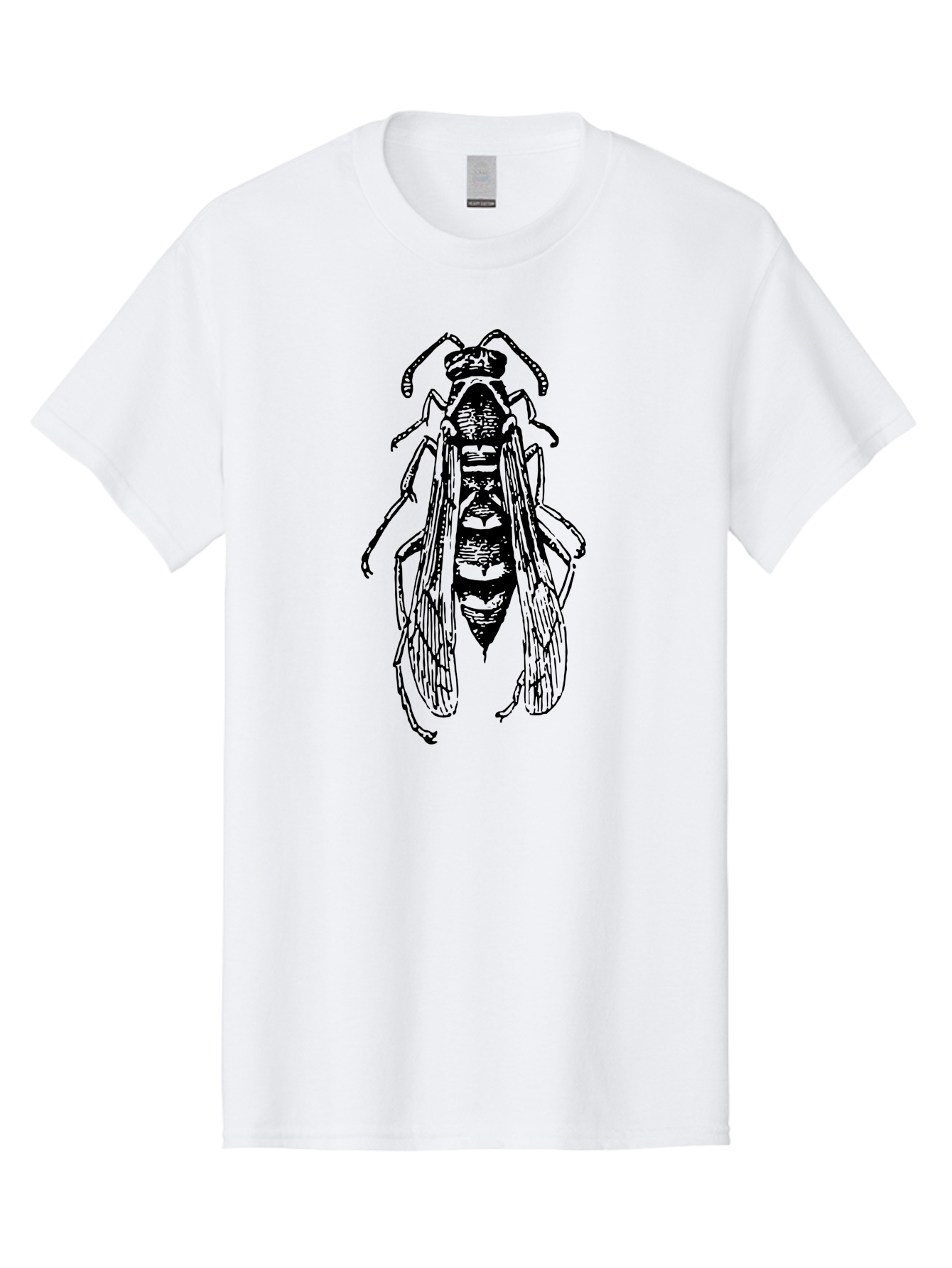 Bee-4 Men'S Graphic Tee, 100% Cotton, Comfortable Casual Summer Wear, Machine Washable, Black Wasp Illustration, Insect Drawing, Entomology Art, Wasp Anatomy, Wildlife Illustration, Graphic Design, Insect Wings, Abstract Art Aab501