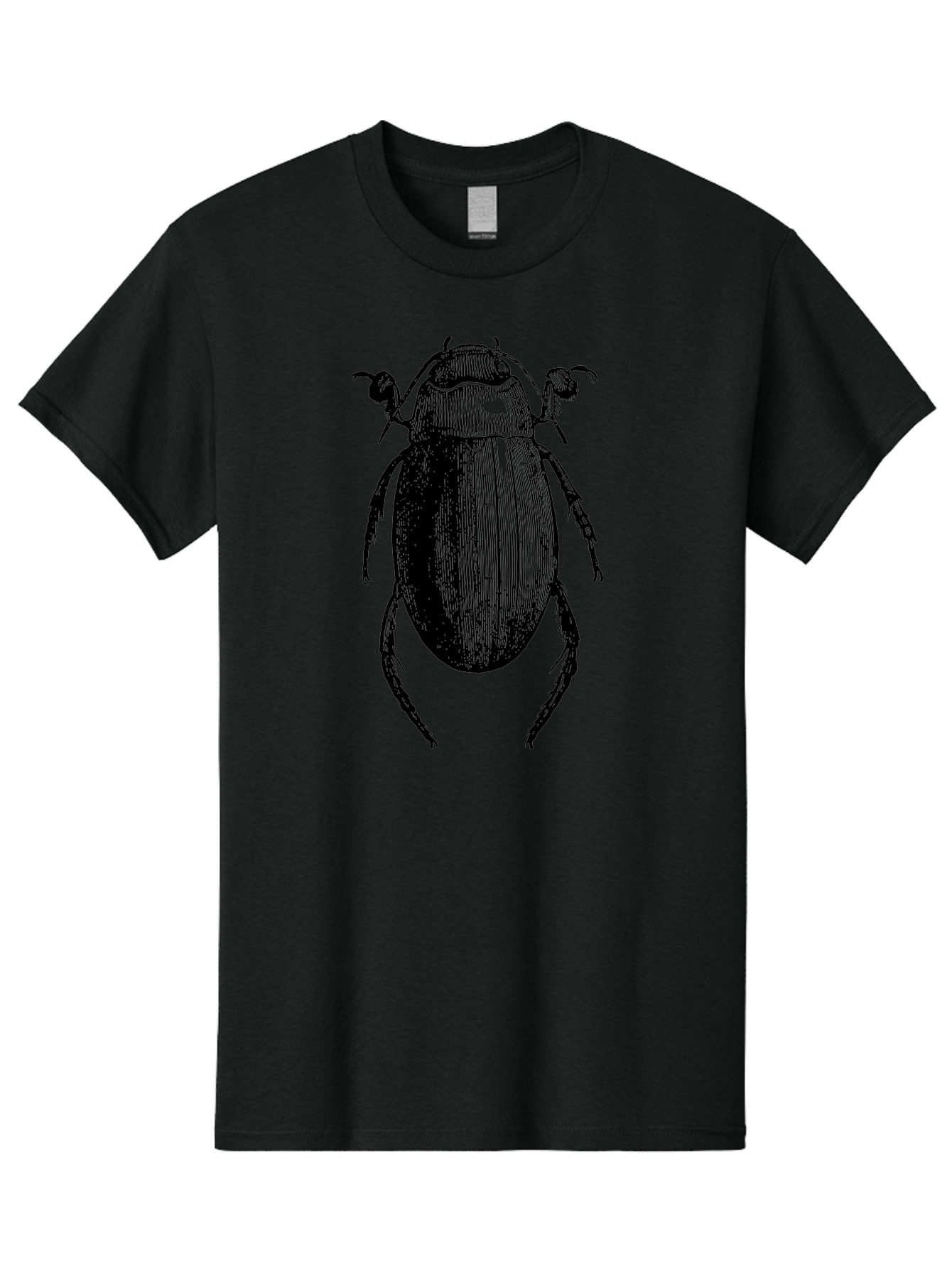 Beetle-1 Men'S Graphic Tee, 100% Cotton, Comfortable Casual Summer Wear, Machine Washable, Black Beetle Illustration, Insect Drawing, Detailed Artwork, Entomology Art, Bug Graphic, Vintage Style Aab504