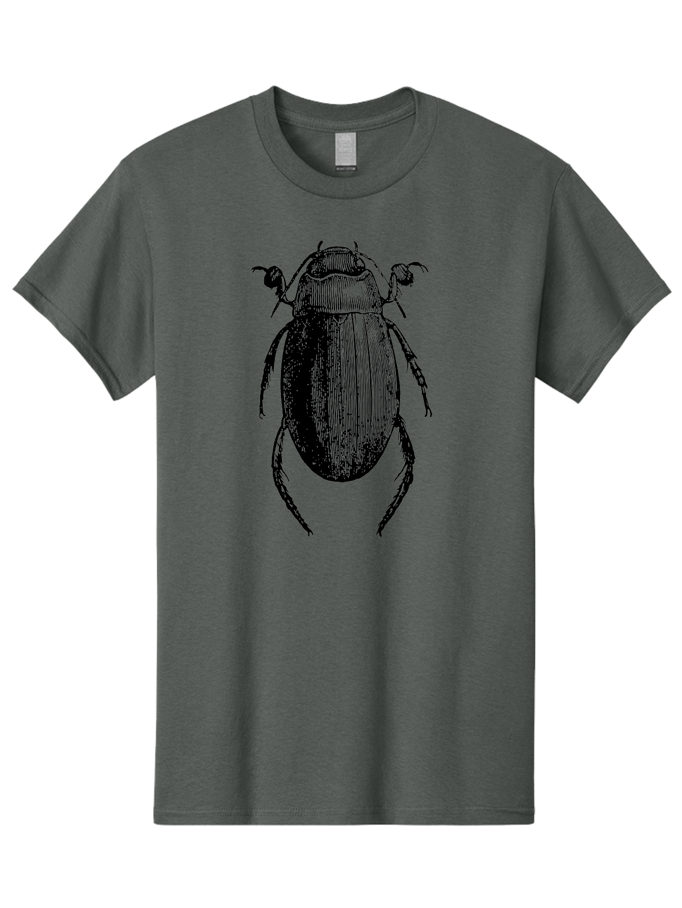 Beetle-1 Men'S Graphic Tee, 100% Cotton, Comfortable Casual Summer Wear, Machine Washable, Black Beetle Illustration, Insect Drawing, Detailed Artwork, Entomology Art, Bug Graphic, Vintage Style Aab504