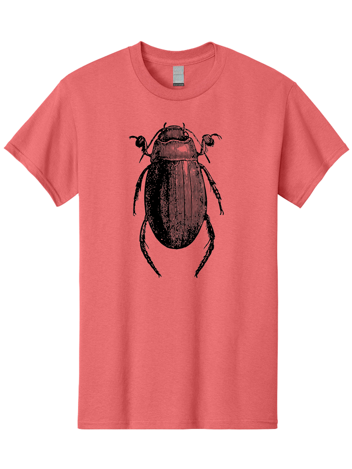 Beetle-1 Men'S Graphic Tee, 100% Cotton, Comfortable Casual Summer Wear, Machine Washable, Black Beetle Illustration, Insect Drawing, Detailed Artwork, Entomology Art, Bug Graphic, Vintage Style Aab504