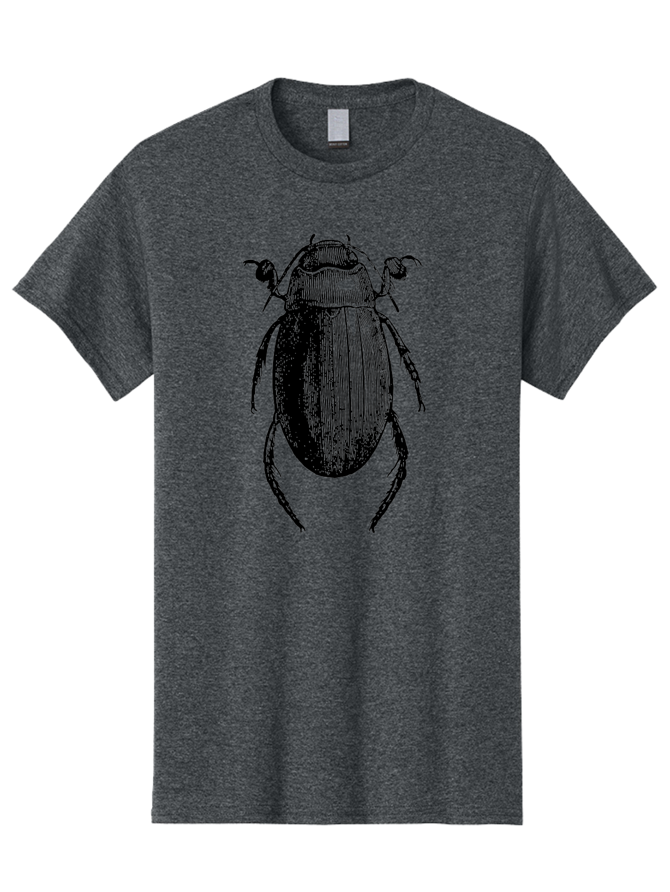 Beetle-1 Men'S Graphic Tee, 100% Cotton, Comfortable Casual Summer Wear, Machine Washable, Black Beetle Illustration, Insect Drawing, Detailed Artwork, Entomology Art, Bug Graphic, Vintage Style Aab504