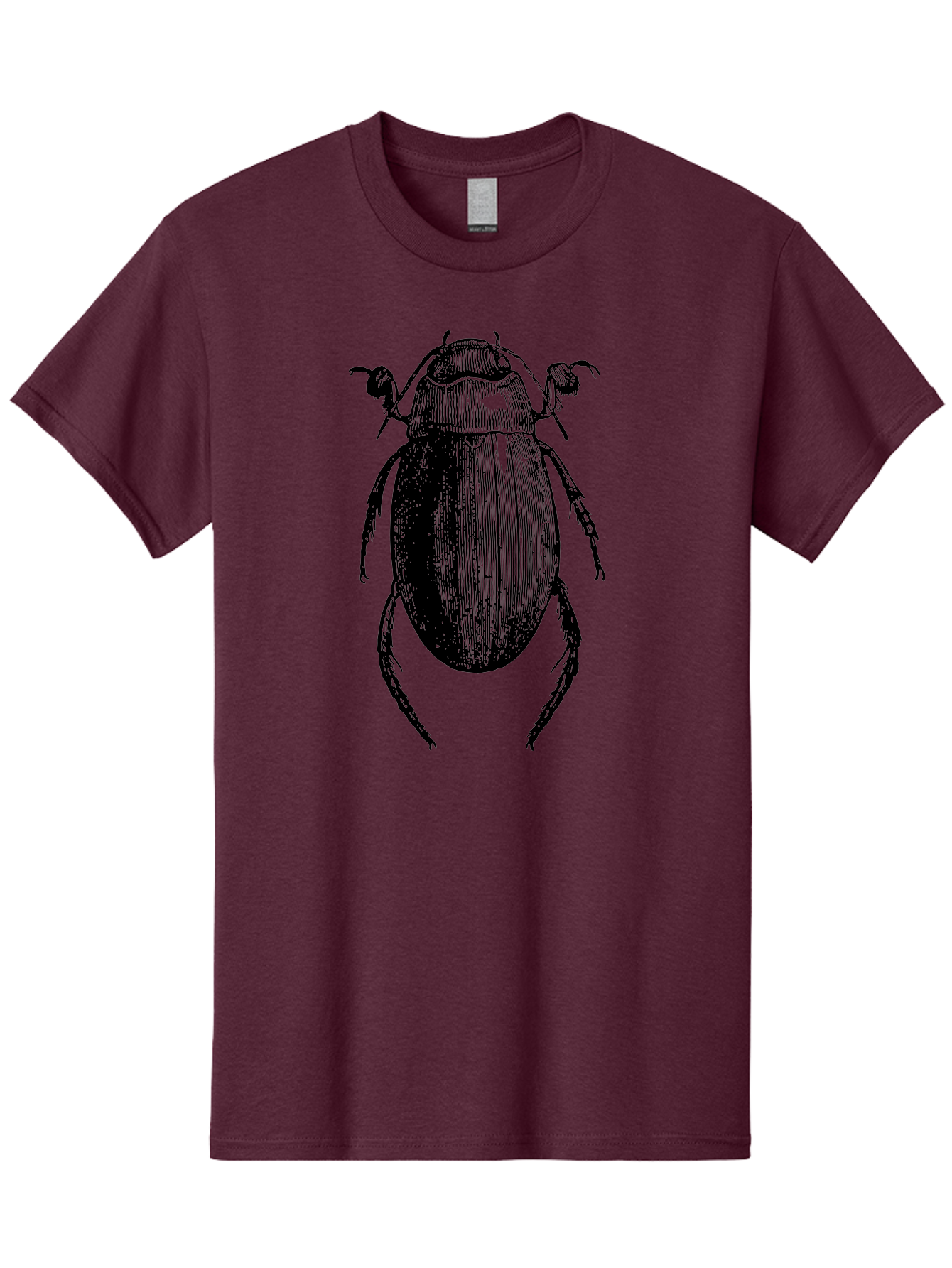 Beetle-1 Men'S Graphic Tee, 100% Cotton, Comfortable Casual Summer Wear, Machine Washable, Black Beetle Illustration, Insect Drawing, Detailed Artwork, Entomology Art, Bug Graphic, Vintage Style Aab504
