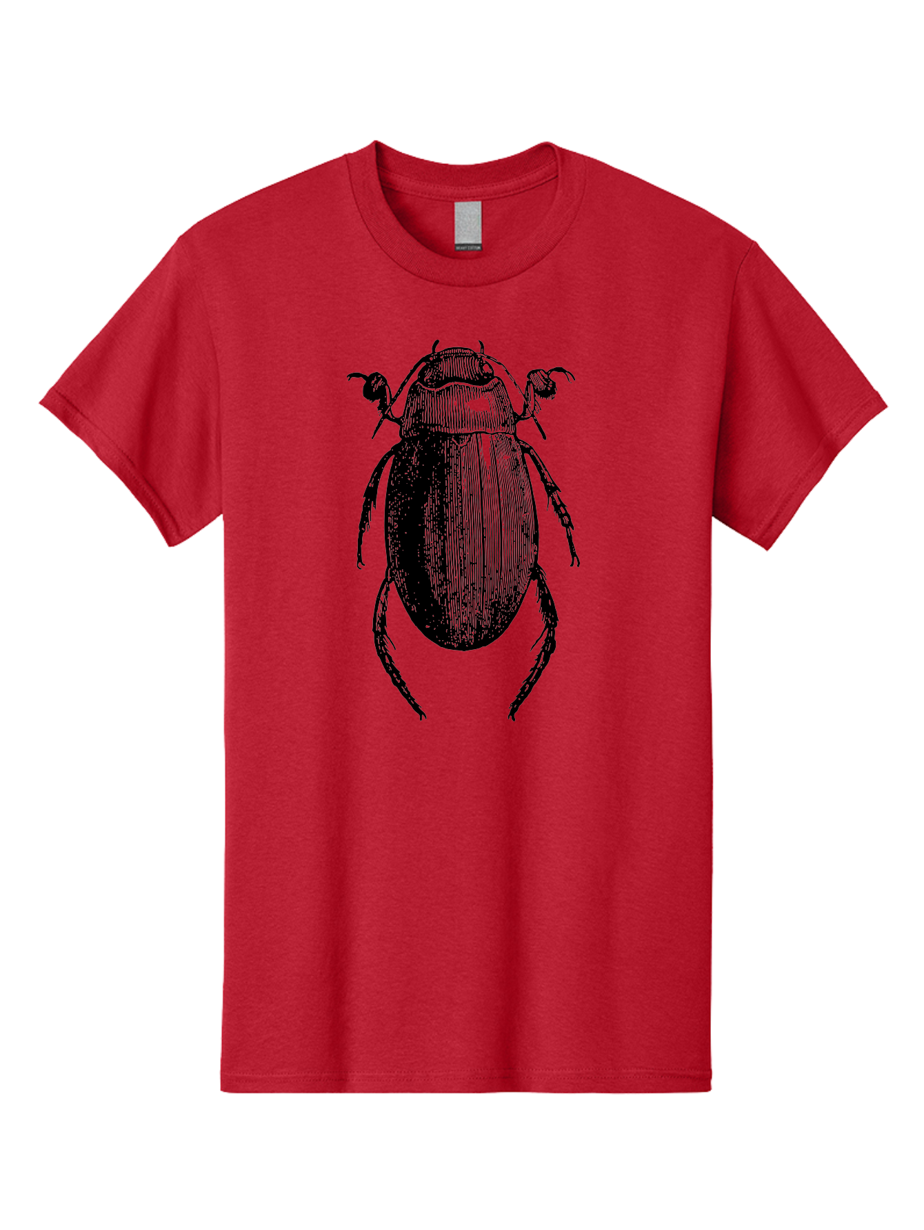 Beetle-1 Men'S Graphic Tee, 100% Cotton, Comfortable Casual Summer Wear, Machine Washable, Black Beetle Illustration, Insect Drawing, Detailed Artwork, Entomology Art, Bug Graphic, Vintage Style Aab504