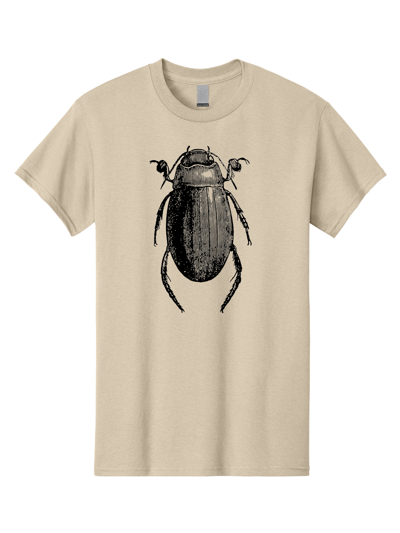 Beetle-1 Men'S Graphic Tee, 100% Cotton, Comfortable Casual Summer Wear, Machine Washable, Black Beetle Illustration, Insect Drawing, Detailed Artwork, Entomology Art, Bug Graphic, Vintage Style Aab504
