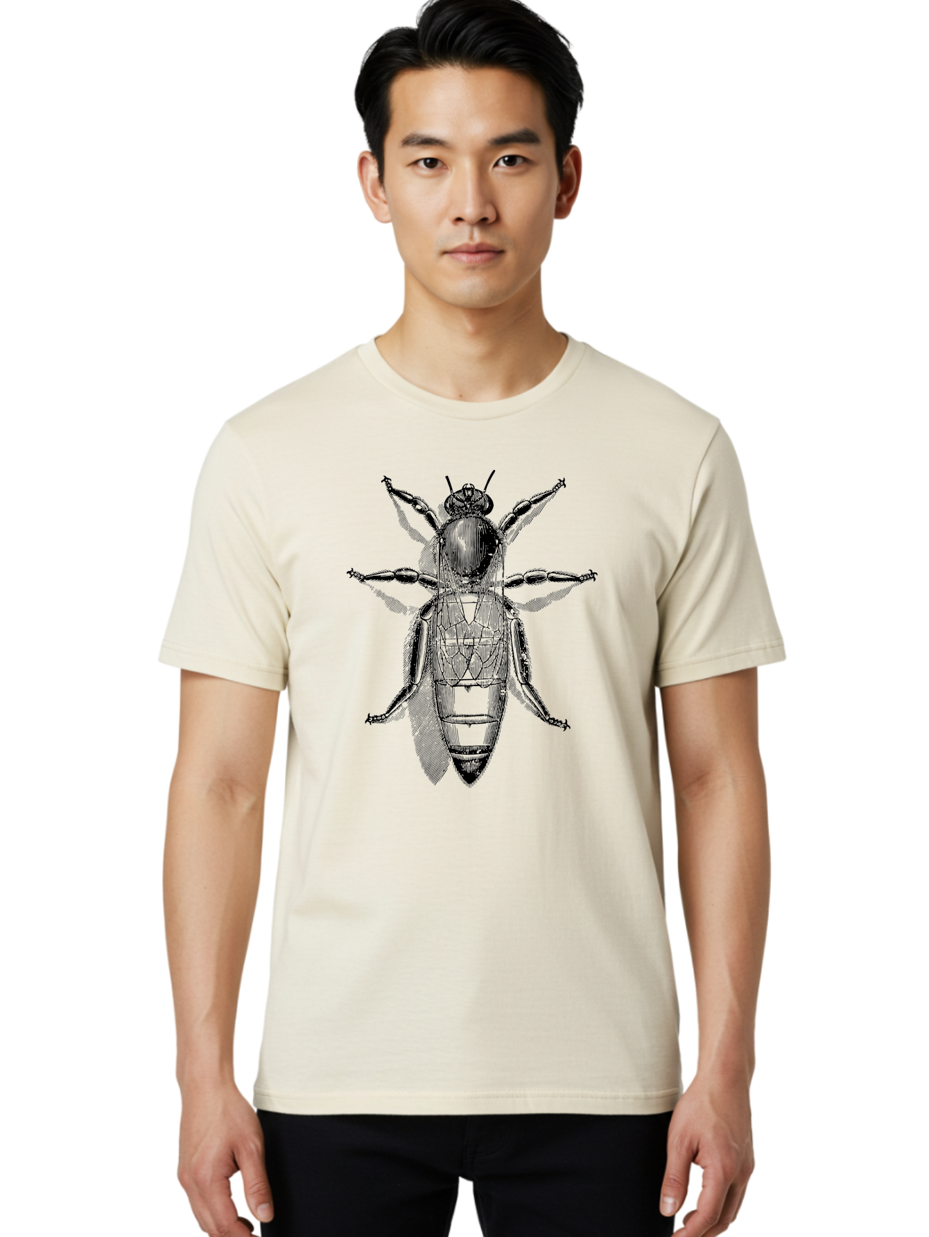 Beetle-Diagram Men'S Graphic Tee, 100% Cotton, Comfortable Casual Summer Wear, Machine Washable, Beetle Diagram, Insect Anatomy, Entomology Illustration, Technical Drawing, Bugs, Insects, Detailed Design, Scientific Artwork, Bug Structure Aab506