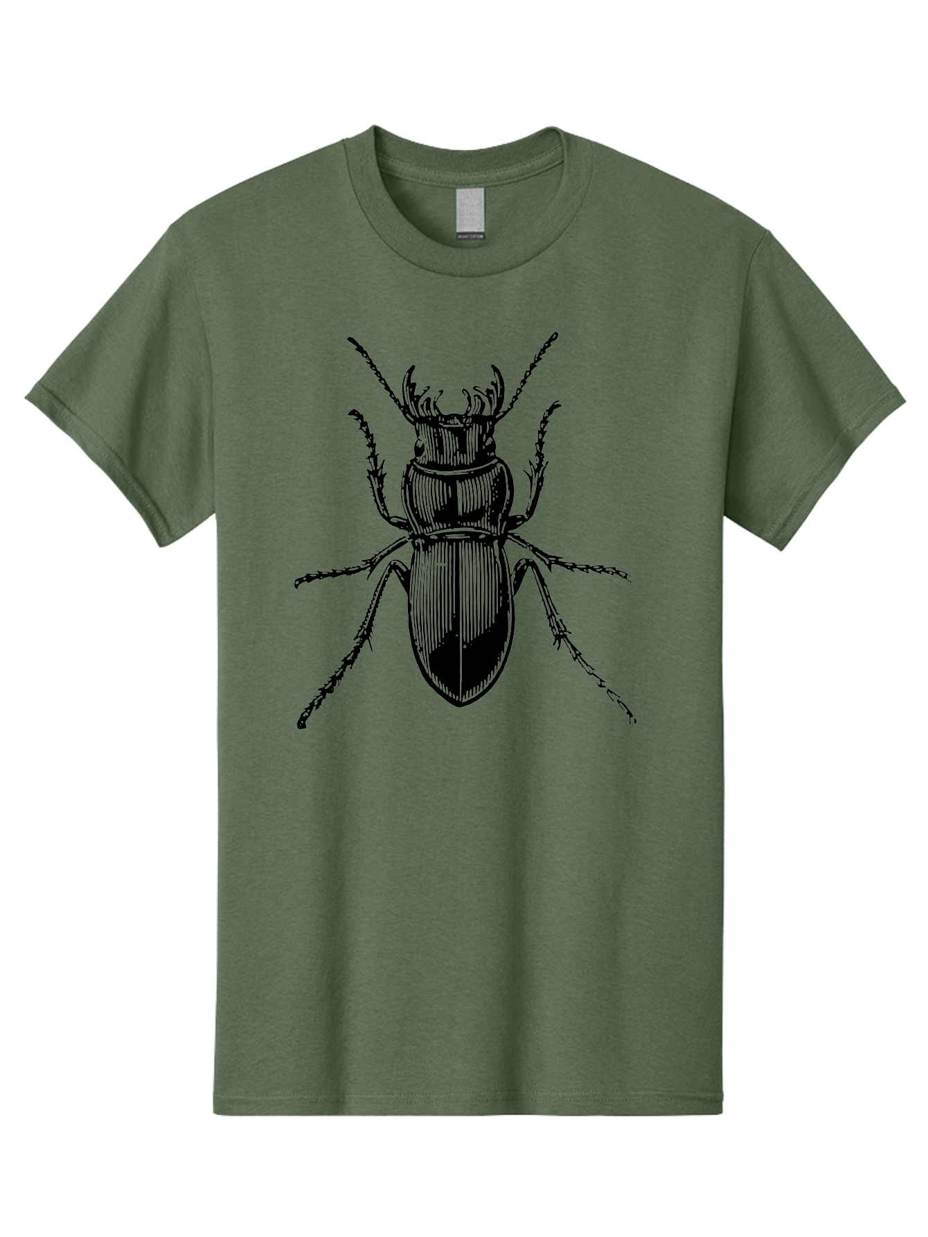 Beetle-Illustration-2 Men'S Graphic Tee, 100% Cotton, Comfortable Casual Summer Wear, Machine Washable, Beetle Illustration, Black Insect, Detailed Drawing, Entomology Art, Insect Anatomy, Wildlife Graphic, Bug Design, Ornate Beetle Aab508