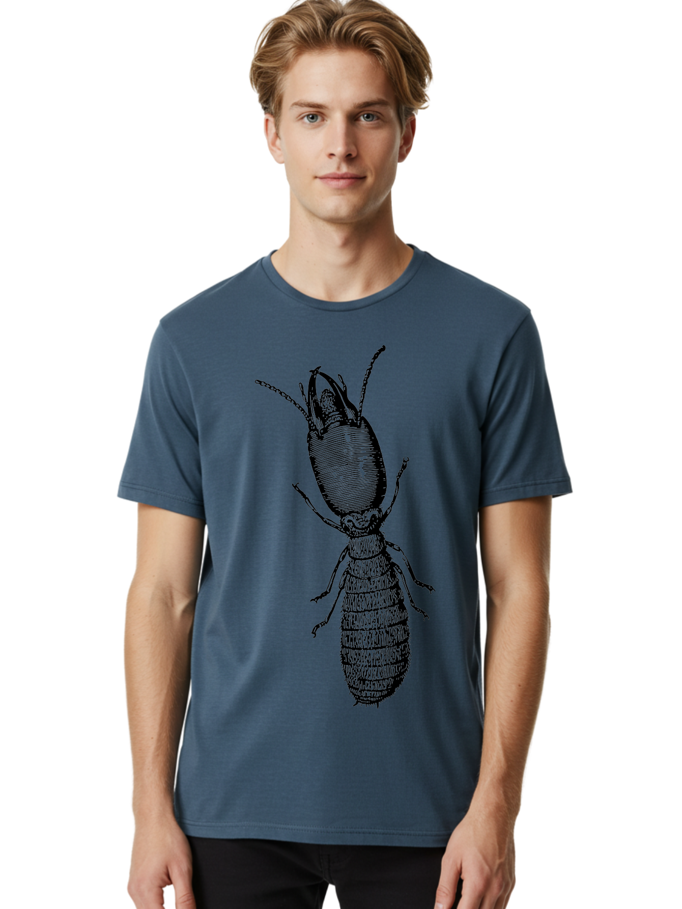 Beetle-Illustration Men'S Graphic Tee, 100% Cotton, Comfortable Casual Summer Wear, Machine Washable, Insect Anatomy, Entomology Illustration, Beetle Species, Detailed Drawing, Scientific Artwork, Insect Morphology, Nature Study Aab509
