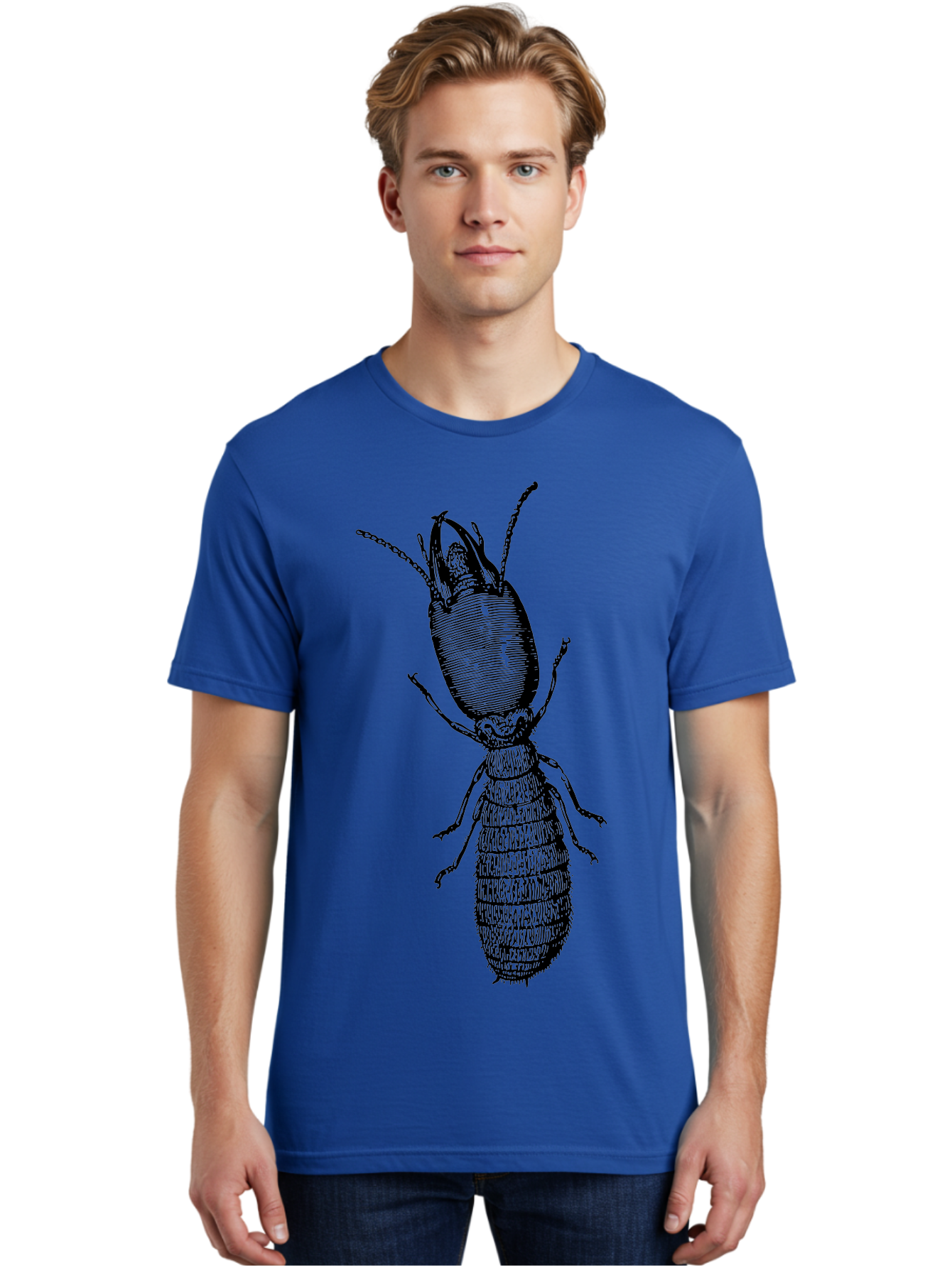 Beetle-Illustration Men'S Graphic Tee, 100% Cotton, Comfortable Casual Summer Wear, Machine Washable, Insect Anatomy, Entomology Illustration, Beetle Species, Detailed Drawing, Scientific Artwork, Insect Morphology, Nature Study Aab509