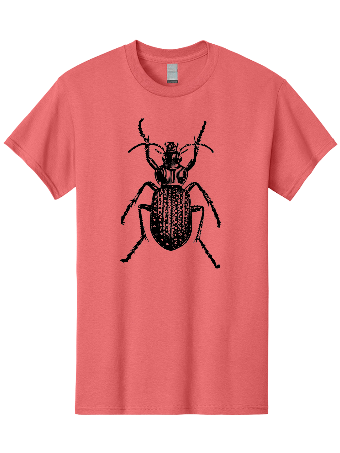 Beetle Men'S Graphic Tee, 100% Cotton, Comfortable Casual Summer Wear, Machine Washable, Black Beetle, Insect Illustration, Detailed Drawing, Entomology Art, Bug Graphic, Beetle Silhouette, Six Legs, Antennae, Insect Anatomy, Ornate Details Aab510