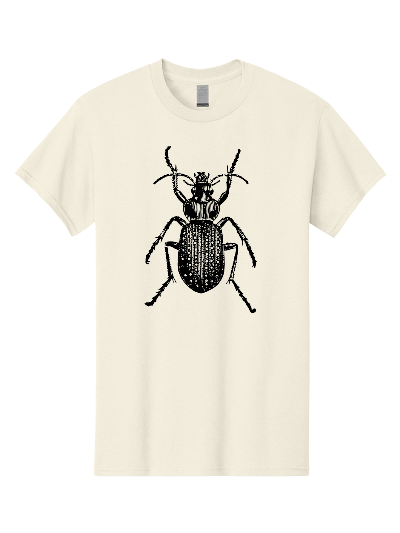 Beetle Men'S Graphic Tee, 100% Cotton, Comfortable Casual Summer Wear, Machine Washable, Black Beetle, Insect Illustration, Detailed Drawing, Entomology Art, Bug Graphic, Beetle Silhouette, Six Legs, Antennae, Insect Anatomy, Ornate Details Aab510