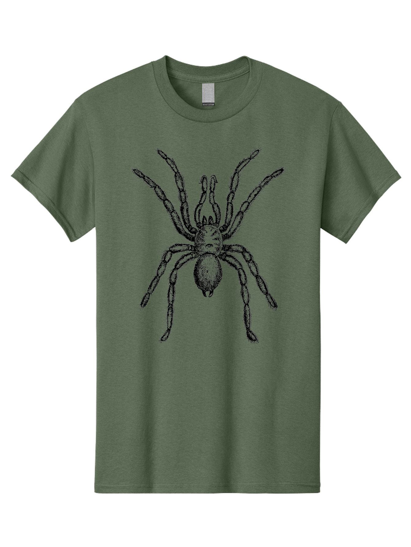 Black-Widow Men'S Graphic Tee, 100% Cotton, Comfortable Casual Summer Wear, Machine Washable, Black Widow Spider, Arachnid, Eight Legs, Venomous Spider, Spider Illustration, Detailed Drawing, Black And Green, Spider Art Aab511