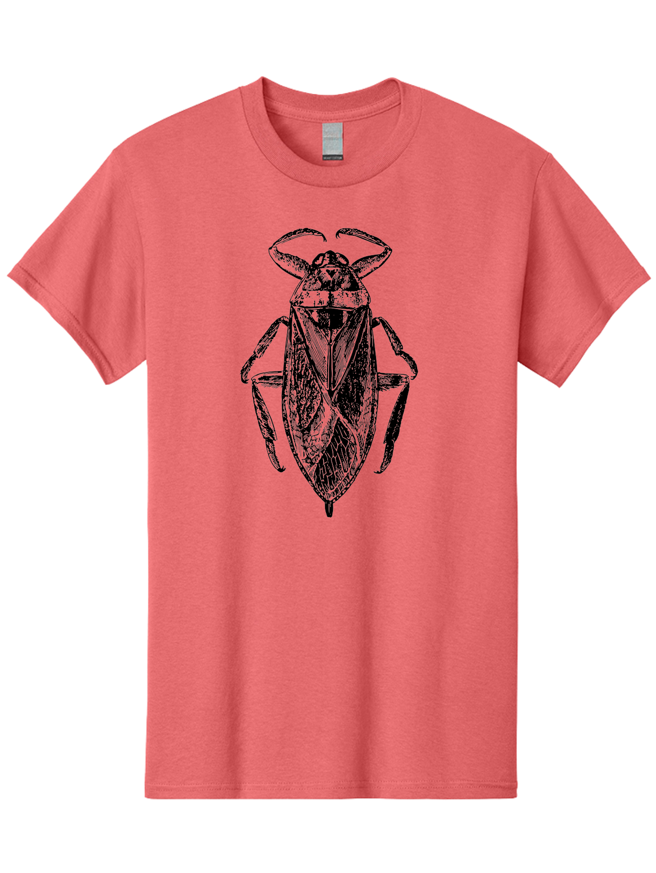 Bug-Illustration Men'S Graphic Tee, 100% Cotton, Comfortable Casual Summer Wear, Machine Washable, Insect Illustration, Entomology Art, Bug Drawing, Water Bug, Insect Anatomy, Wildlife Illustration, Detailed Artwork, Realistic Bug, Aab512
