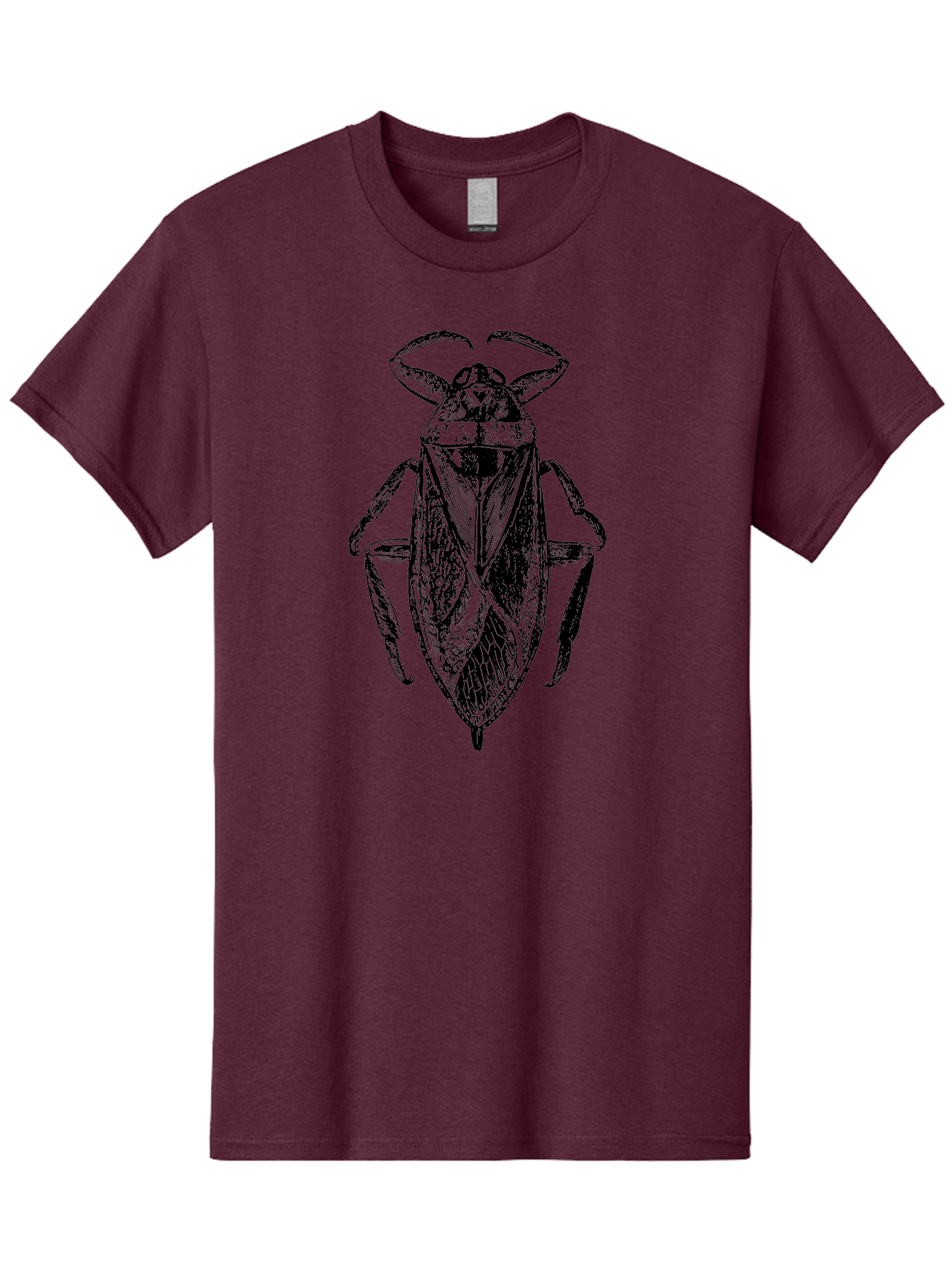 Bug-Illustration Men'S Graphic Tee, 100% Cotton, Comfortable Casual Summer Wear, Machine Washable, Insect Illustration, Entomology Art, Bug Drawing, Water Bug, Insect Anatomy, Wildlife Illustration, Detailed Artwork, Realistic Bug, Aab512