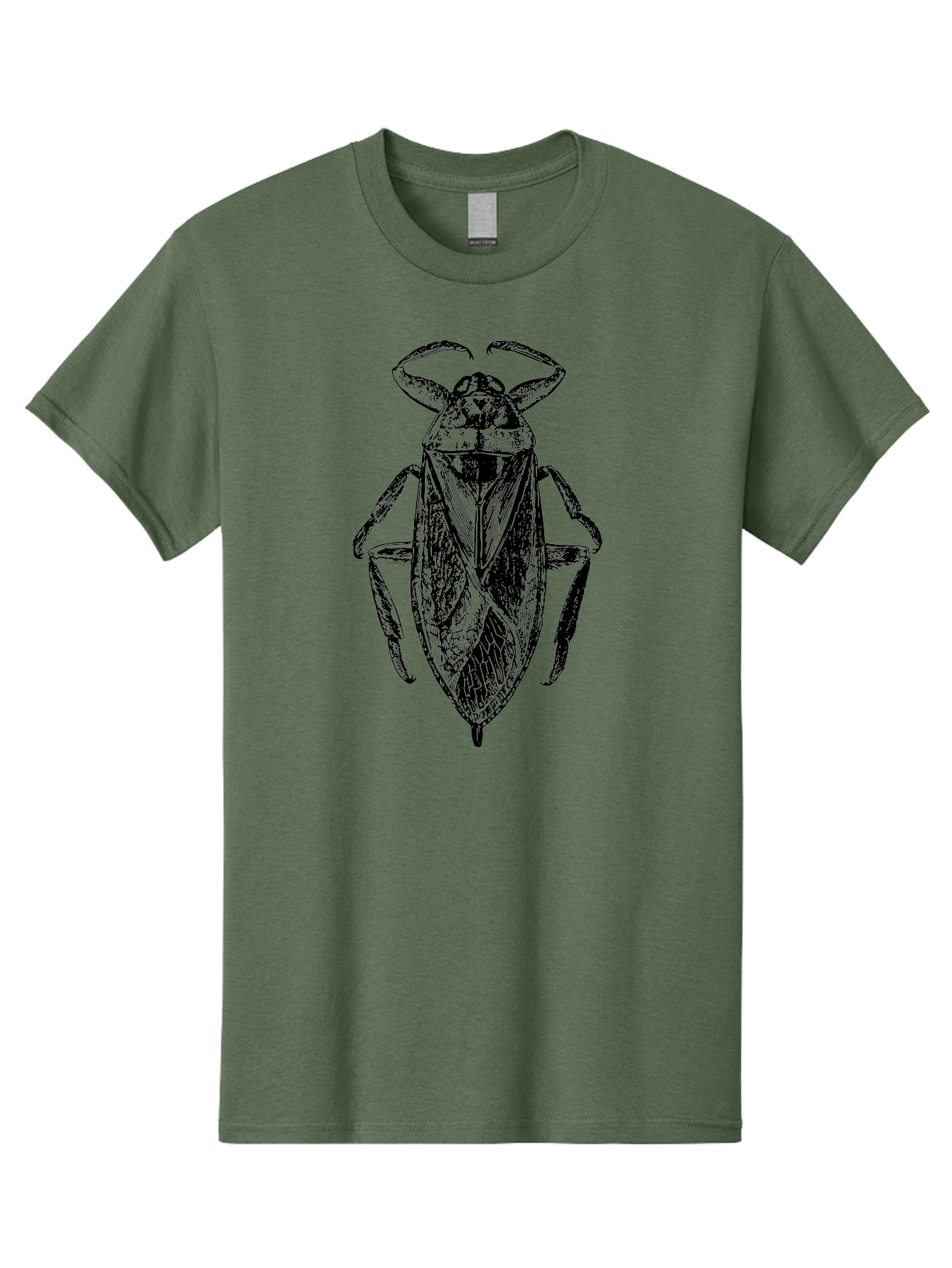 Bug-Illustration Men'S Graphic Tee, 100% Cotton, Comfortable Casual Summer Wear, Machine Washable, Insect Illustration, Entomology Art, Bug Drawing, Water Bug, Insect Anatomy, Wildlife Illustration, Detailed Artwork, Realistic Bug, Aab512