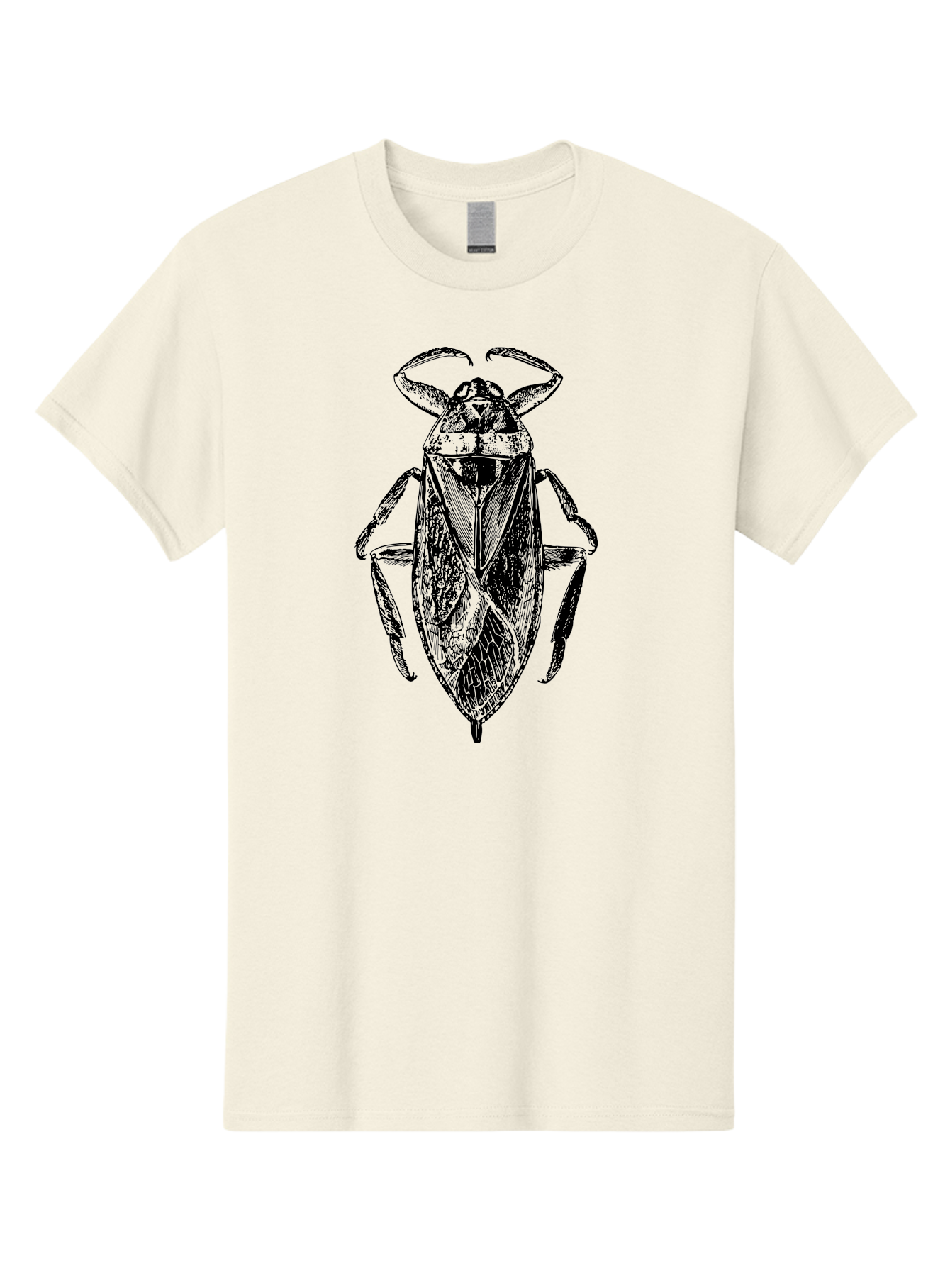 Bug-Illustration Men'S Graphic Tee, 100% Cotton, Comfortable Casual Summer Wear, Machine Washable, Insect Illustration, Entomology Art, Bug Drawing, Water Bug, Insect Anatomy, Wildlife Illustration, Detailed Artwork, Realistic Bug, Aab512