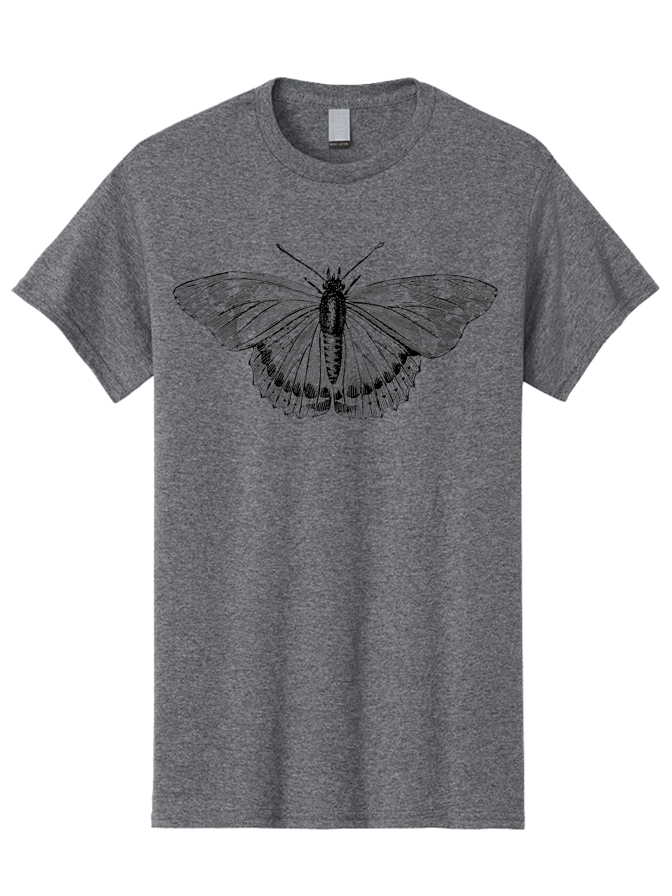Butterfly-1 Men'S Graphic Tee, 100% Cotton, Comfortable Casual Summer Wear, Machine Washable, Butterfly With Open Wings, Detailed Illustration, Insect Art, Wing Patterns, Insect Anatomy, Natural Design, Delicate Lines Aab513