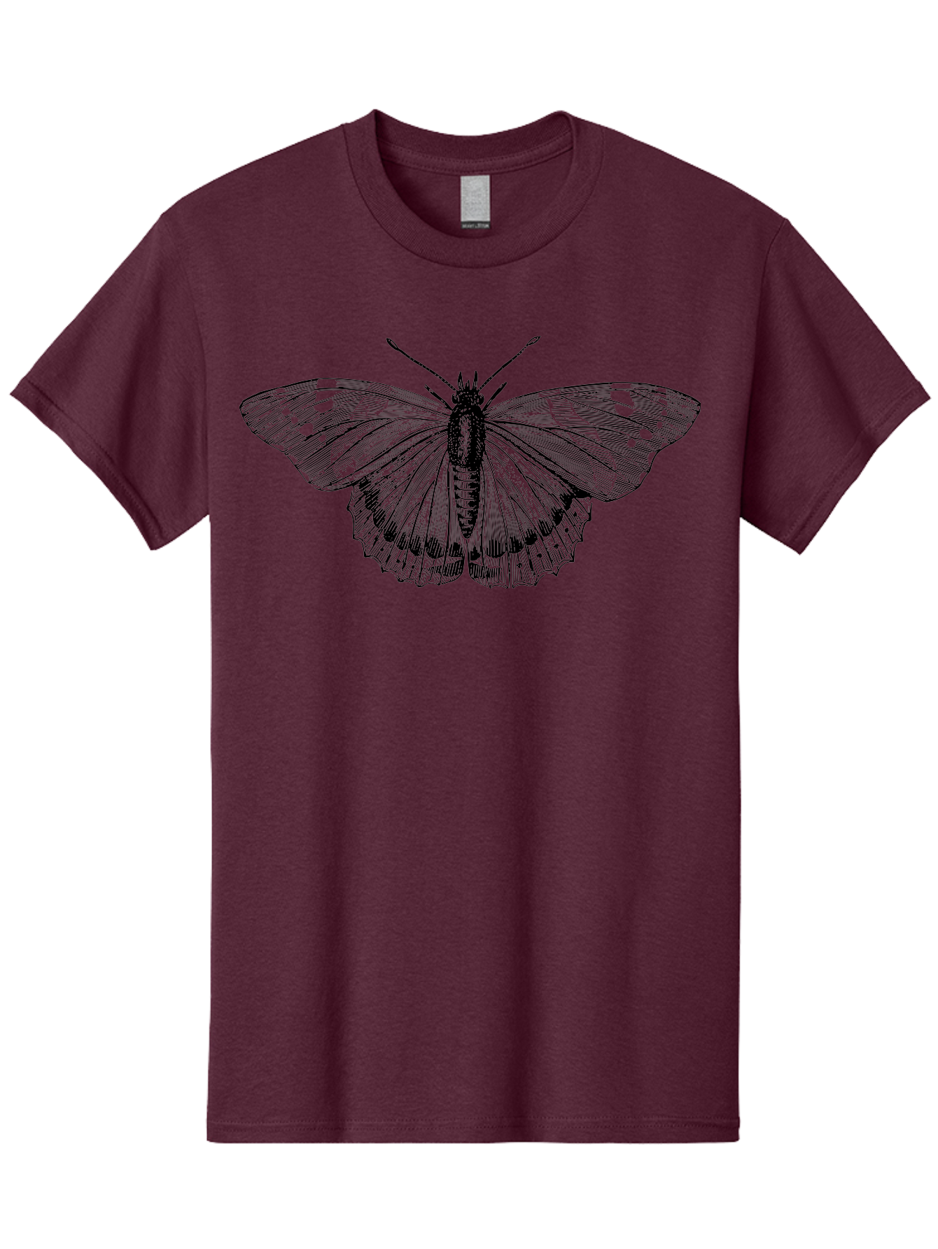 Butterfly-1 Men'S Graphic Tee, 100% Cotton, Comfortable Casual Summer Wear, Machine Washable, Butterfly With Open Wings, Detailed Illustration, Insect Art, Wing Patterns, Insect Anatomy, Natural Design, Delicate Lines Aab513
