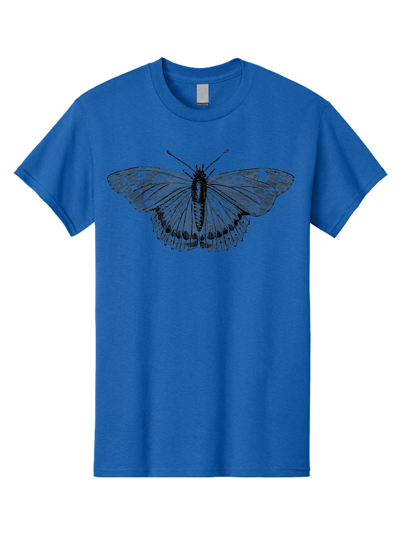 Butterfly-1 Men'S Graphic Tee, 100% Cotton, Comfortable Casual Summer Wear, Machine Washable, Butterfly With Open Wings, Detailed Illustration, Insect Art, Wing Patterns, Insect Anatomy, Natural Design, Delicate Lines Aab513