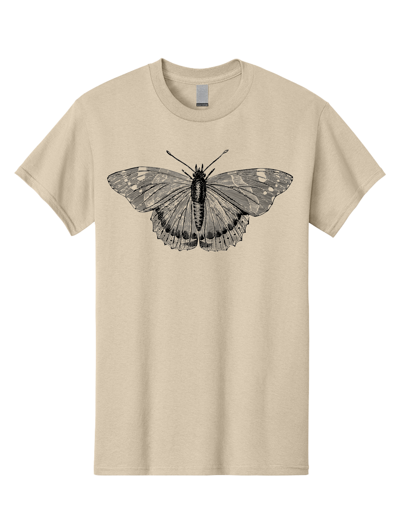 Butterfly-1 Men'S Graphic Tee, 100% Cotton, Comfortable Casual Summer Wear, Machine Washable, Butterfly With Open Wings, Detailed Illustration, Insect Art, Wing Patterns, Insect Anatomy, Natural Design, Delicate Lines Aab513