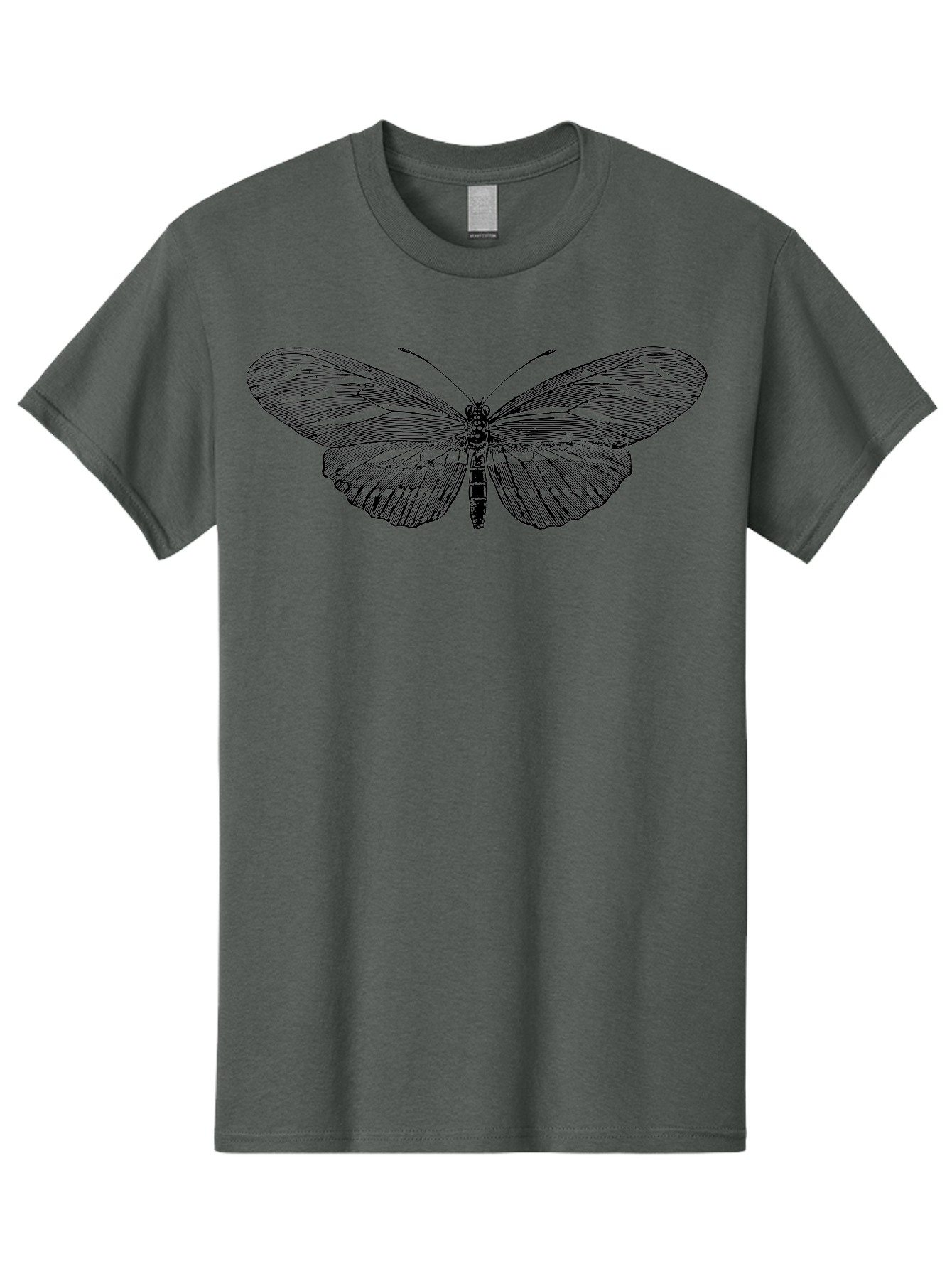 Butterfly-Silhouette-1 Men'S Graphic Tee, 100% Cotton, Comfortable Casual Summer Wear, Machine Washable, Delicate Butterfly, Intricate Details, Transparent Wings, Abstract Art, Insect Close-Up, Graphic Design Aab515