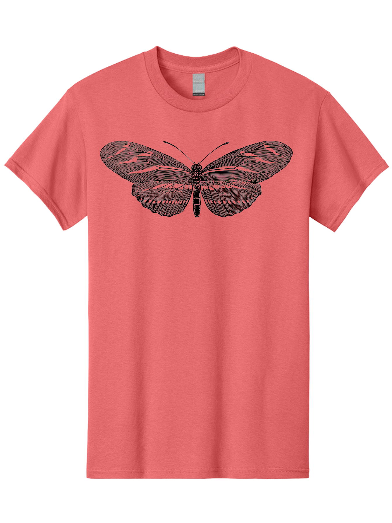Butterfly-Silhouette-1 Men'S Graphic Tee, 100% Cotton, Comfortable Casual Summer Wear, Machine Washable, Delicate Butterfly, Intricate Details, Transparent Wings, Abstract Art, Insect Close-Up, Graphic Design Aab515